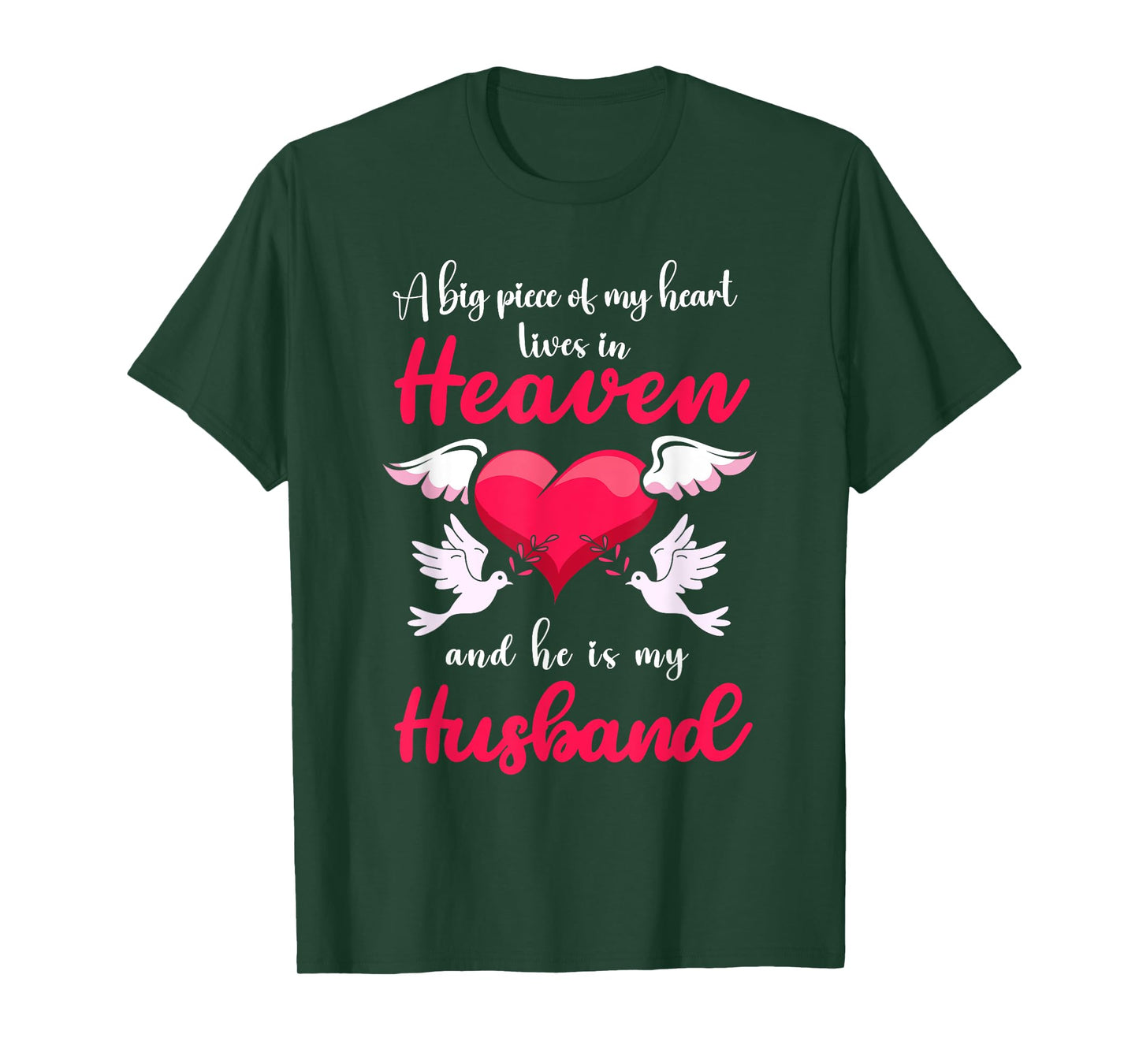 Big Piece Of My Heart Lives In Heaven He Is My Husband Angel T-Shirt