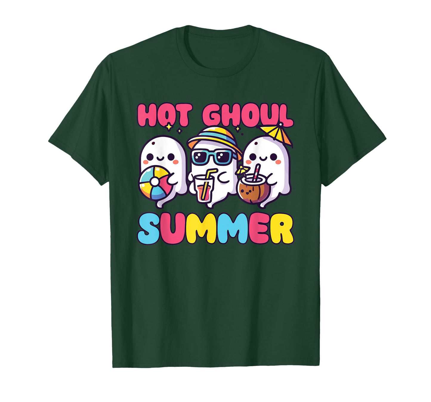 Summerween Hot Ghoul Summer Halloween Ghost T-Shirt
