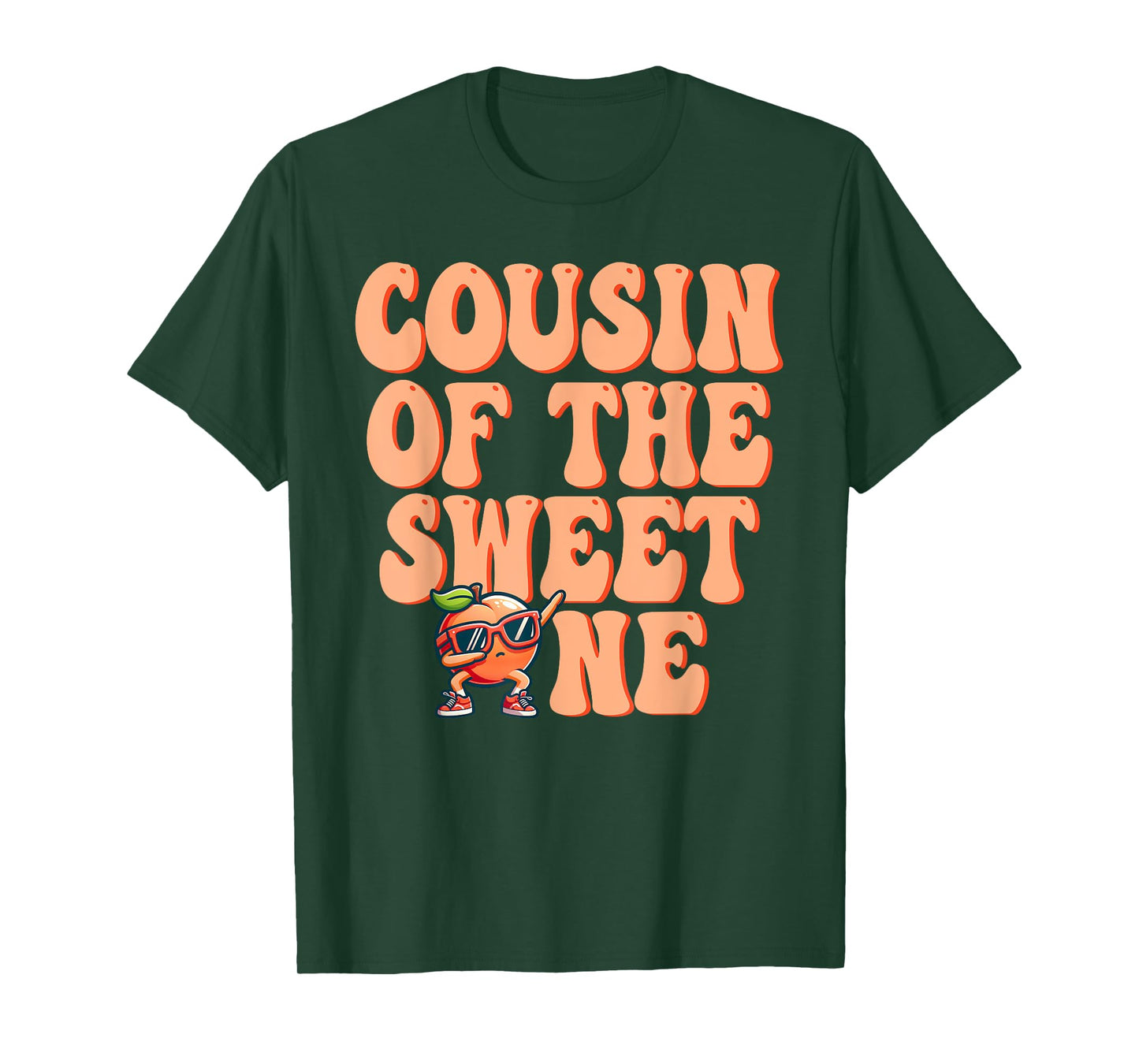 Cousin of The Sweet One Peach 1st Birthday on Peach T-Shirt