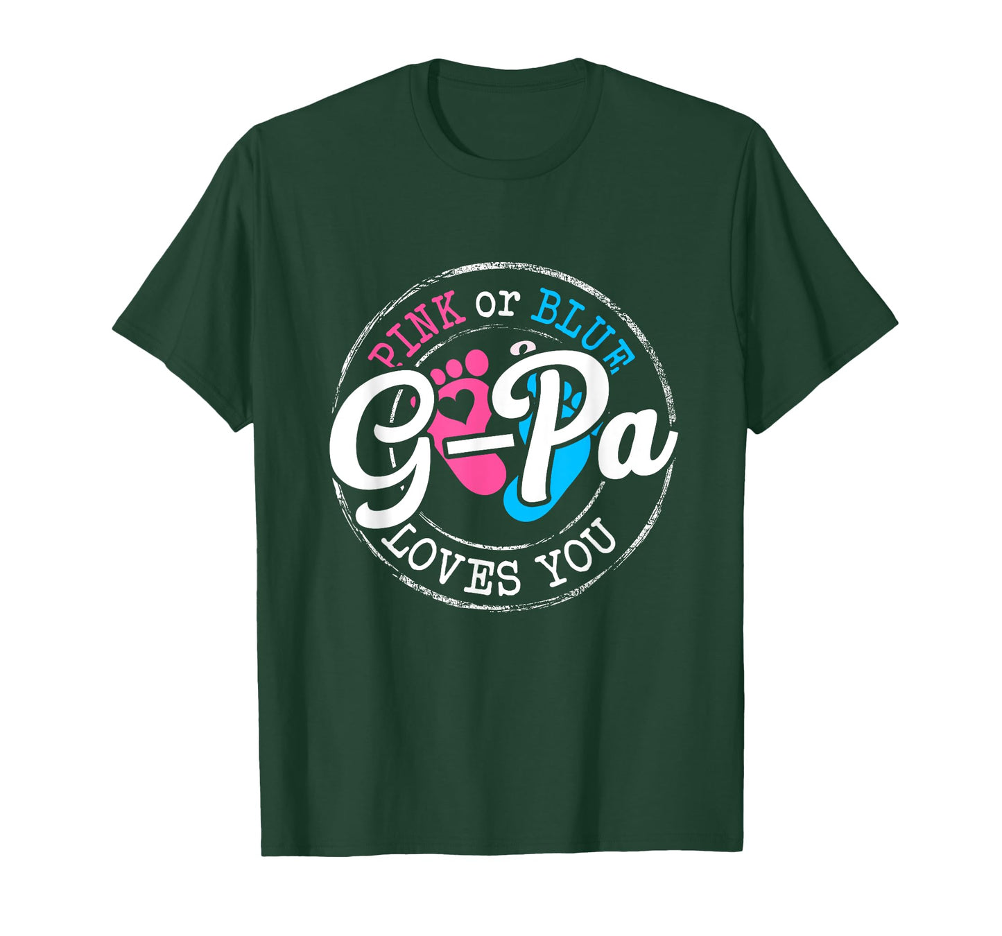 Pink or Blue G-Pa Loves You Gender Reveal Family T-Shirt