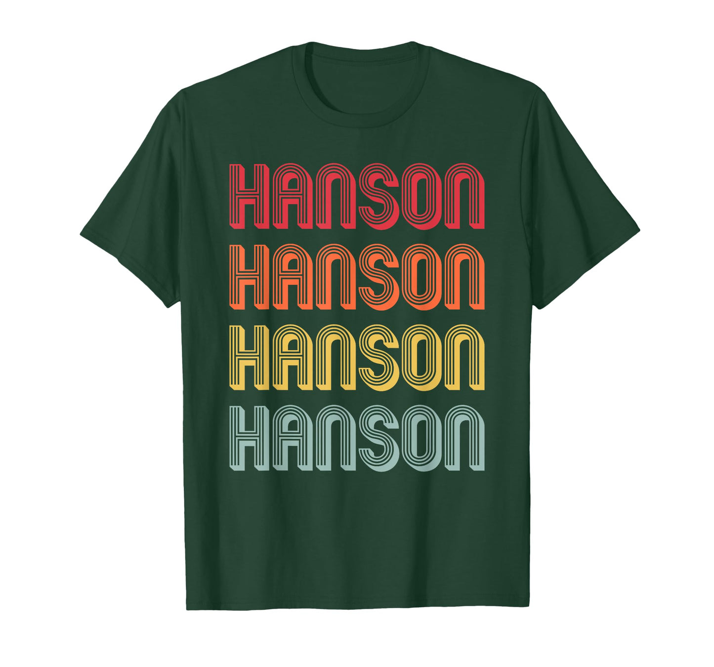Customized Last Name Custom Family Christmas Team Hanson Gift Surname Funny Retro Vintage 80s Birthday Reunion T-Shirt