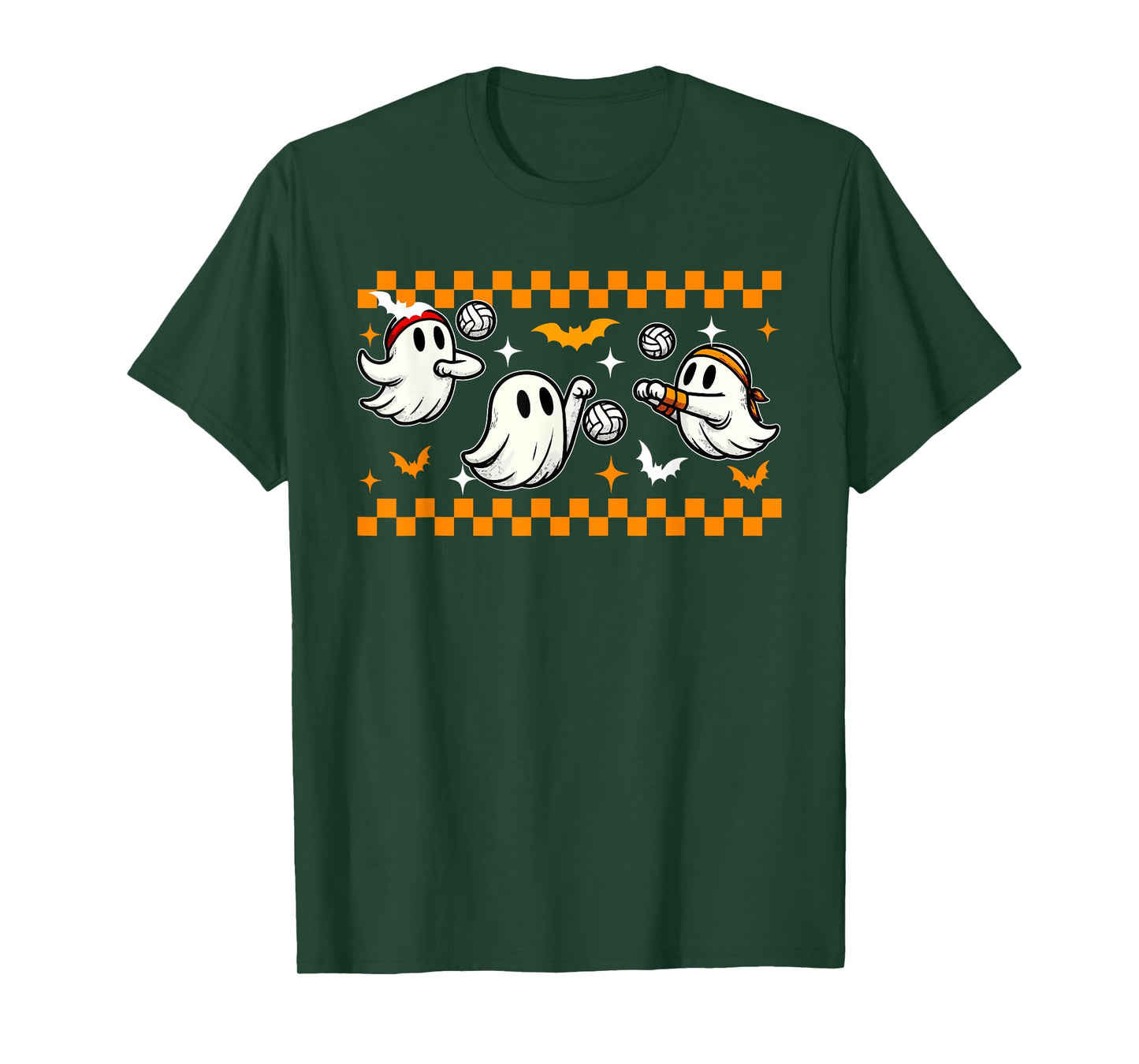 Three Cute Boos Halloween Costume Playing Volleyball Player T-Shirt