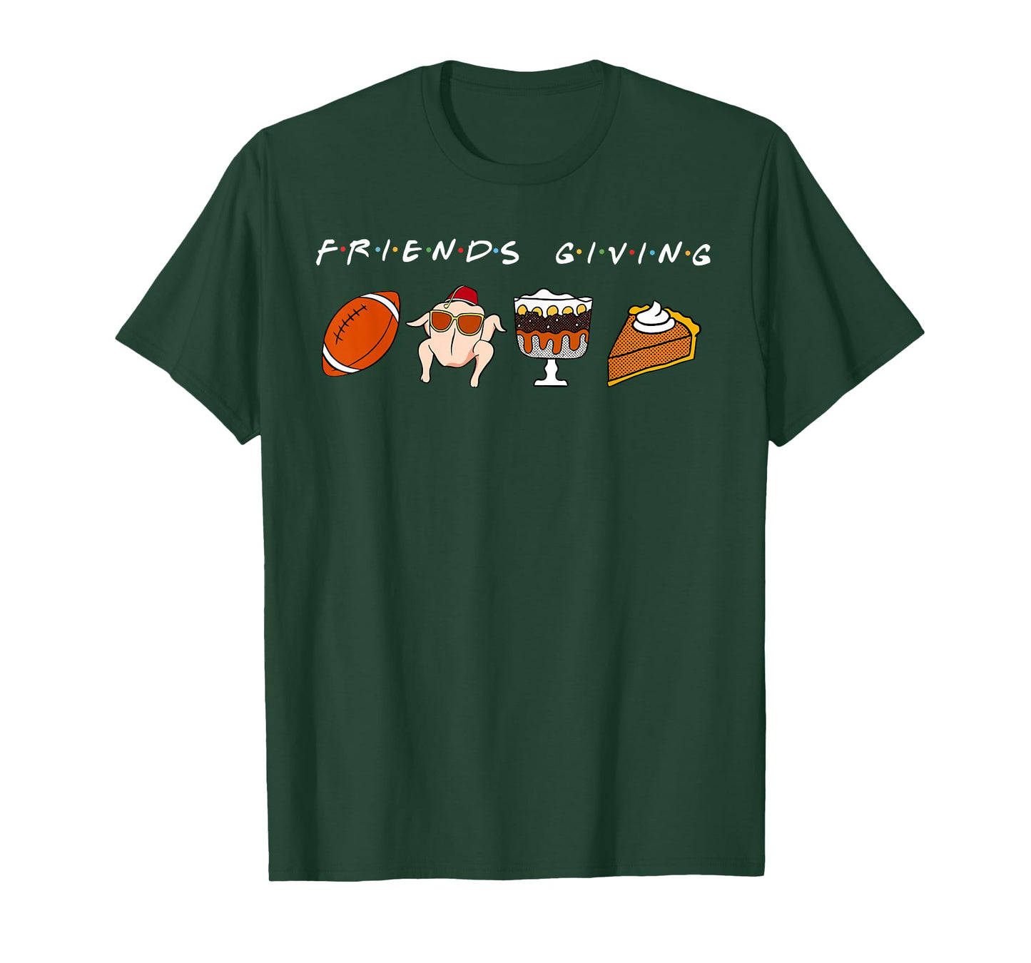 Friends Giving Turkey Football Pumpkin Thanksgiving Autumn T-Shirt