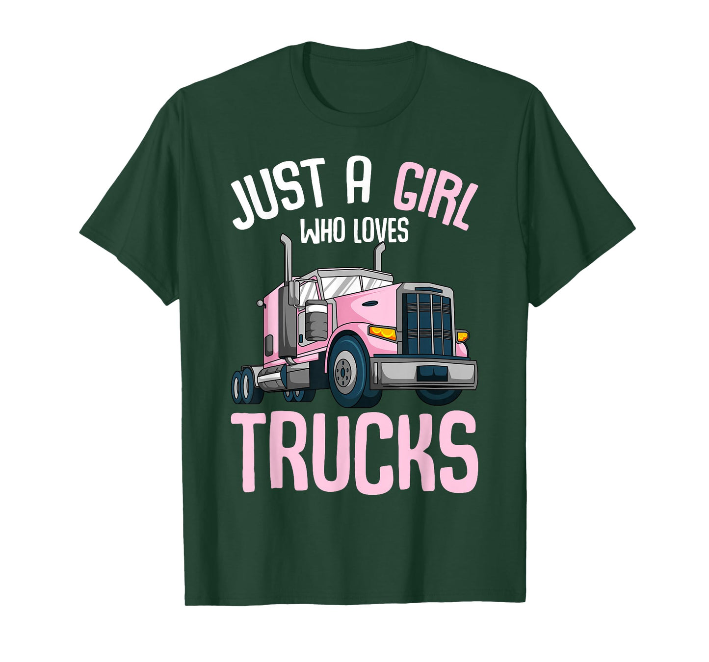Just A Girl Who Loves Trucks Semi Truck Trucker Kids Girls T-Shirt