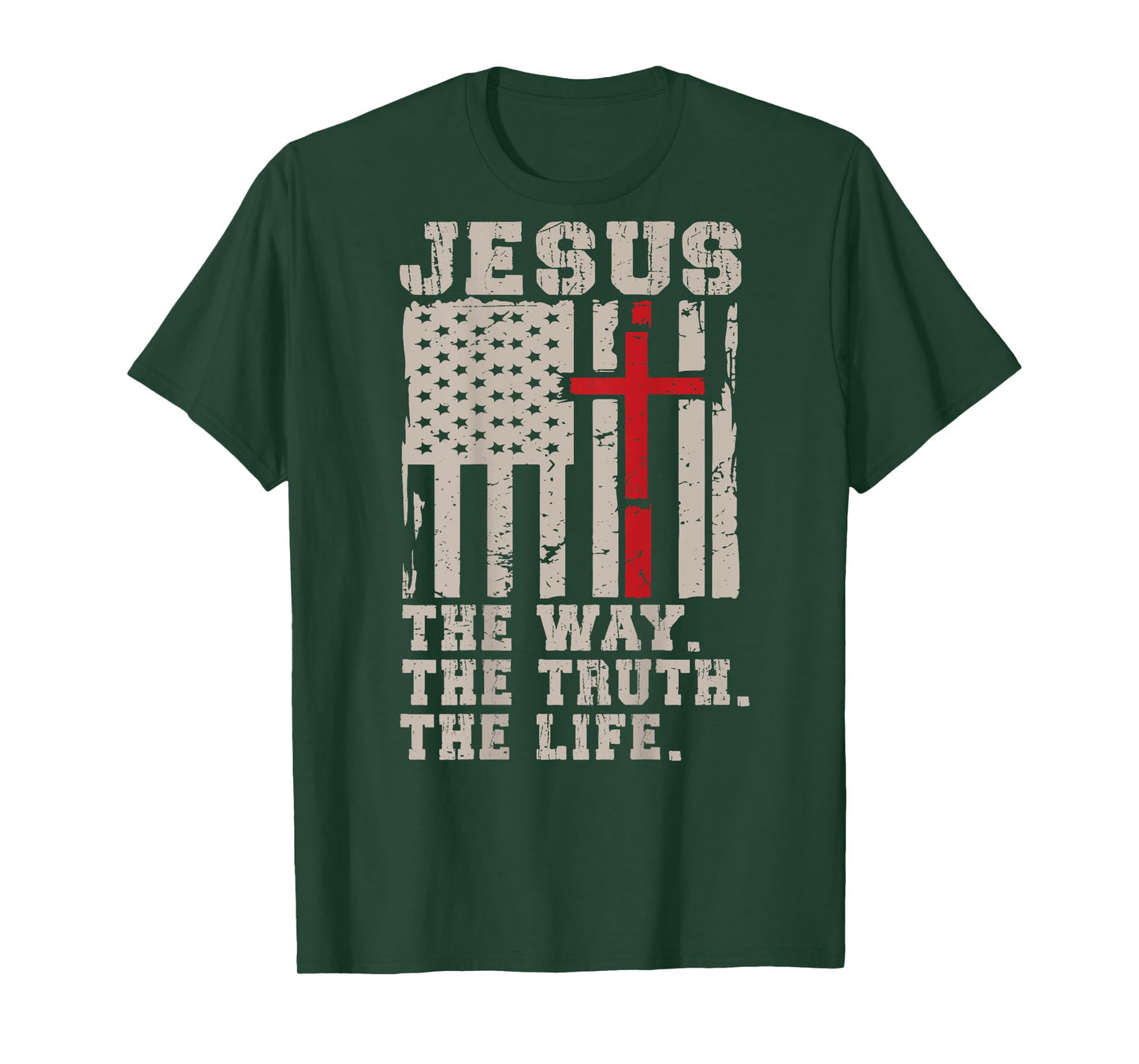 On Back Jesus The Way The Truth The Life Christian God Men T-Shirt