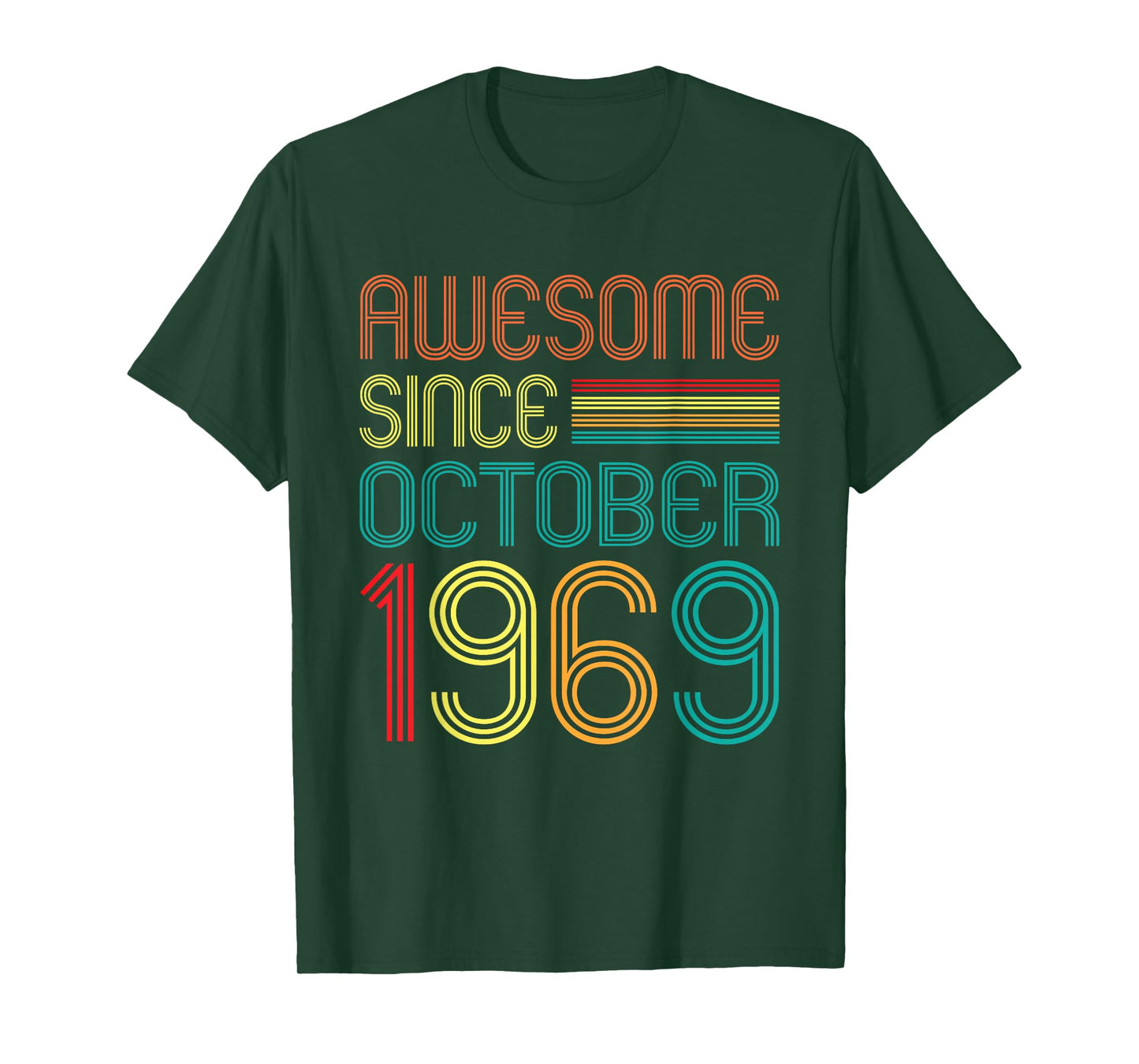 Awesome Since October 1969 Retro 55th Birthday 55 Years Old T-Shirt