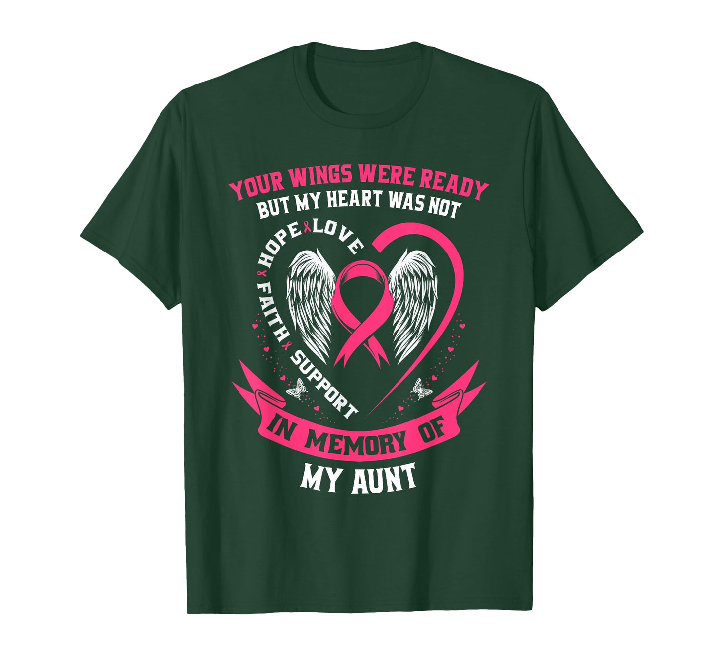 Memorial Gifts Loss of Aunt Breast Cancer Awareness Shirts T-Shirt