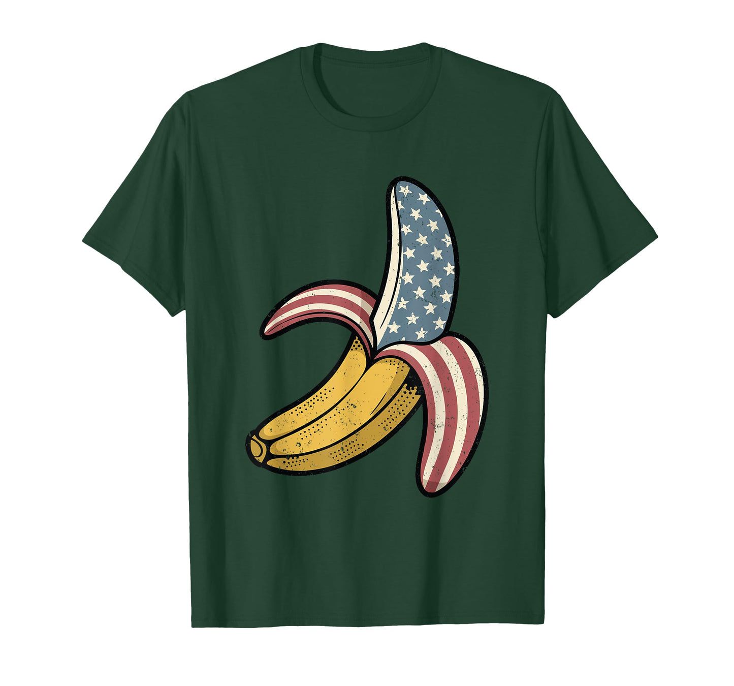 Vintage Banana American Flag Retro Graphic Art USA T-Shirt