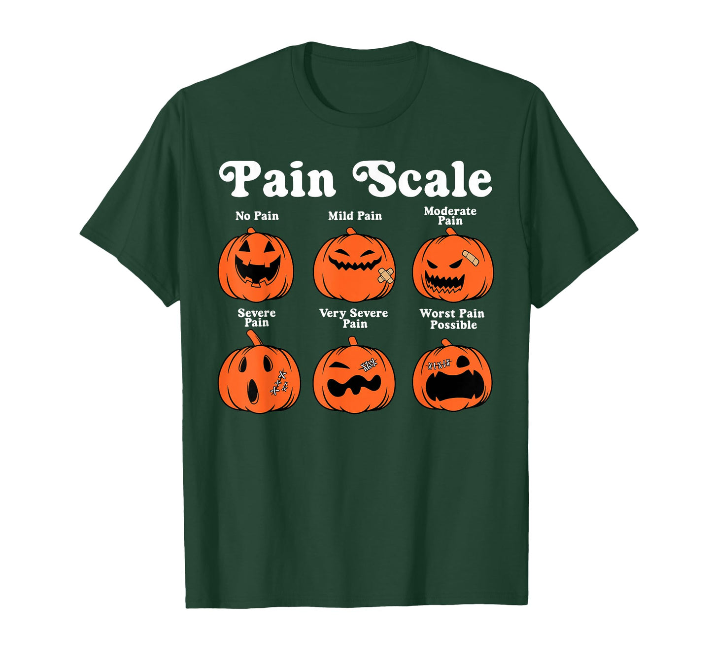 Pain Scale Spooky Pumpkin Fall Halloween Trauma Nurse Triage T-Shirt
