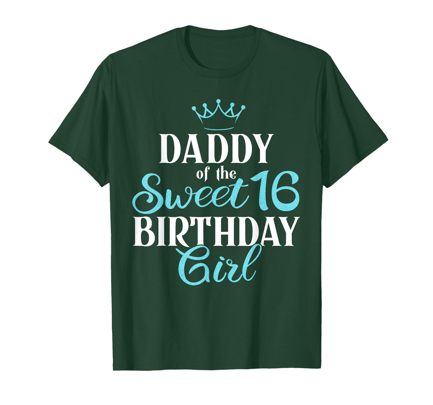 Dad Of Sweet 16th Birthday Sixteen Squad Bday Party Blue T-Shirt