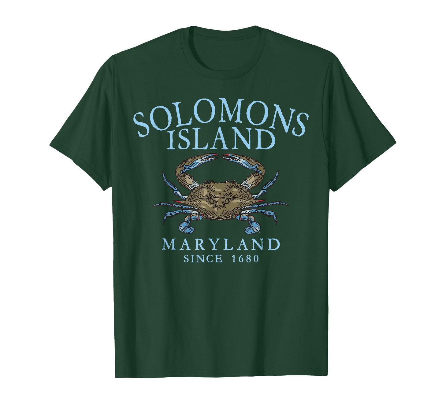 Solomons Island Maryland Blue Crab Since 1680 Pale Blue T-Shirt