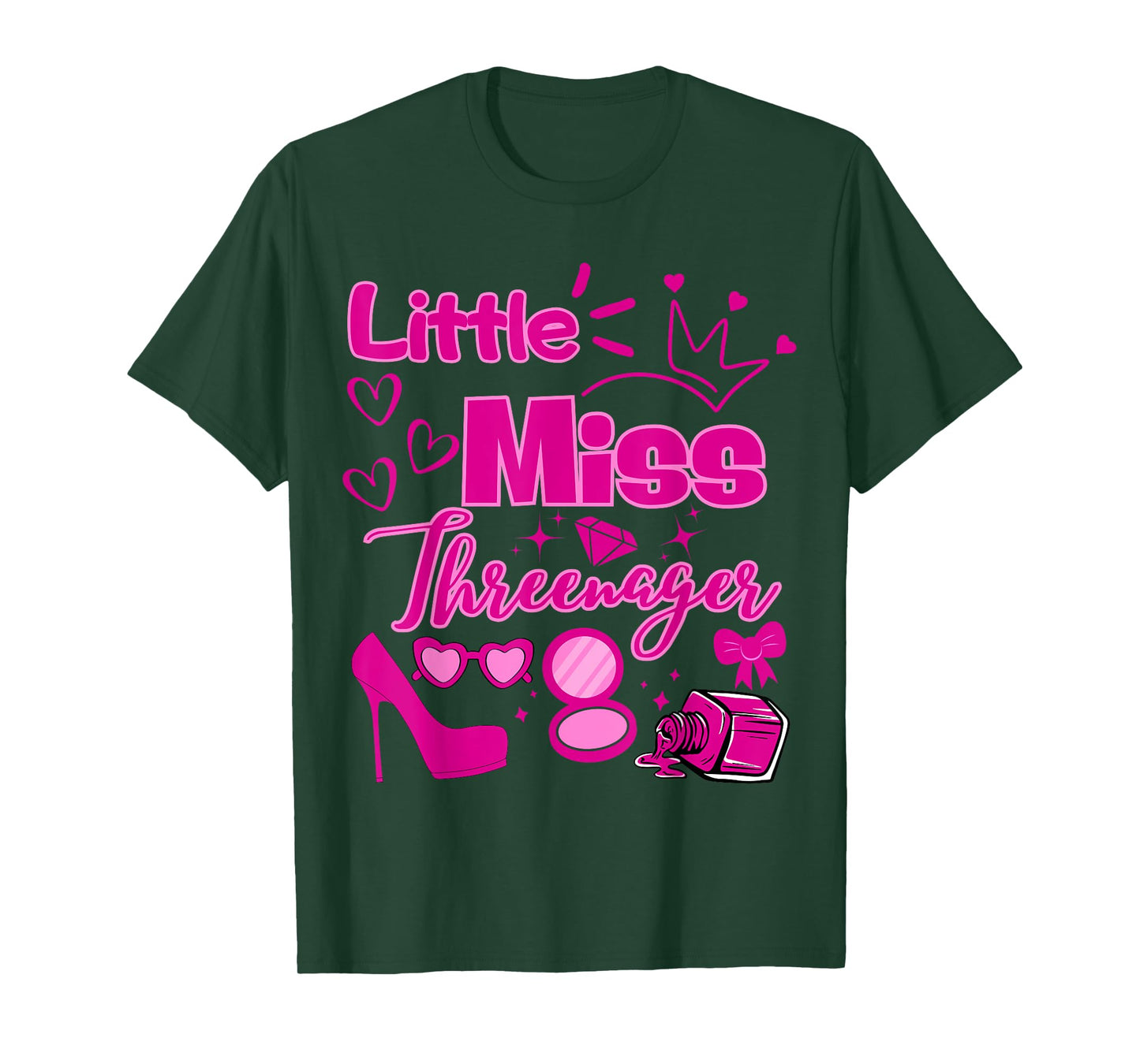 Miss Threenager 13 Birthday Girls Salon SPA Makeup Party T-Shirt