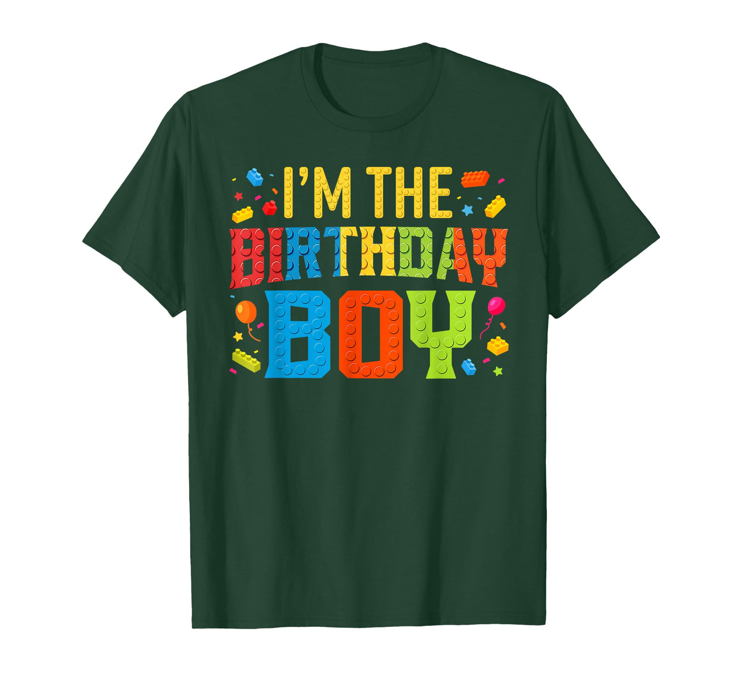 I'm The Birthday Boy Master Builder Building Blocks Kids T-Shirt