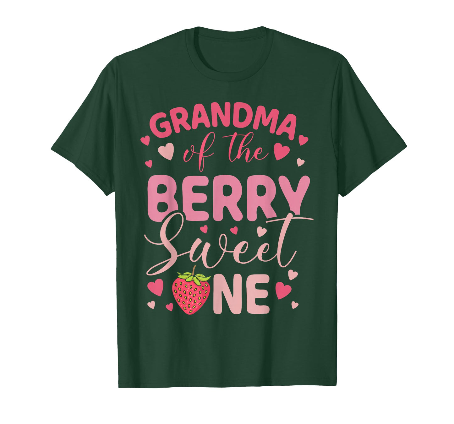 Grandma Of The Berry Sweet One Strawberry First Birthday T-Shirt