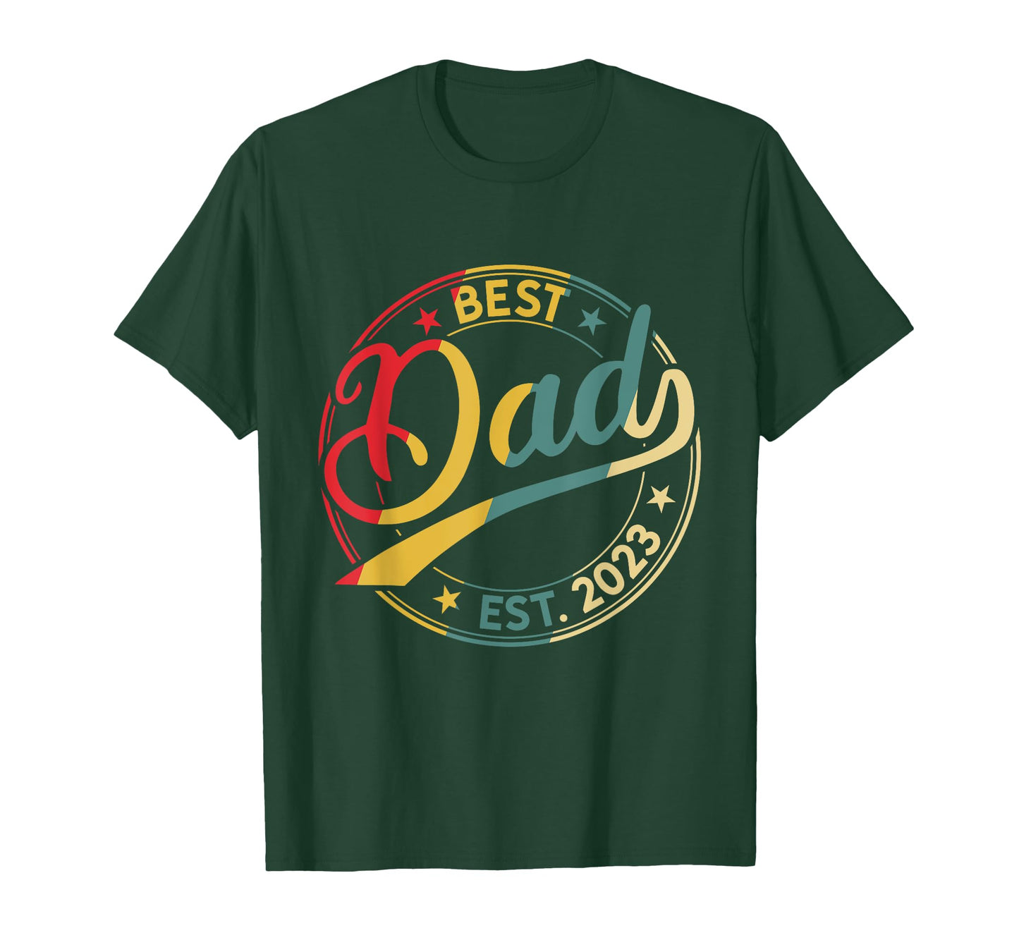 Men's Best Dad Est. 2023 Father since 2023 Retro Father 2023 T-Shirt