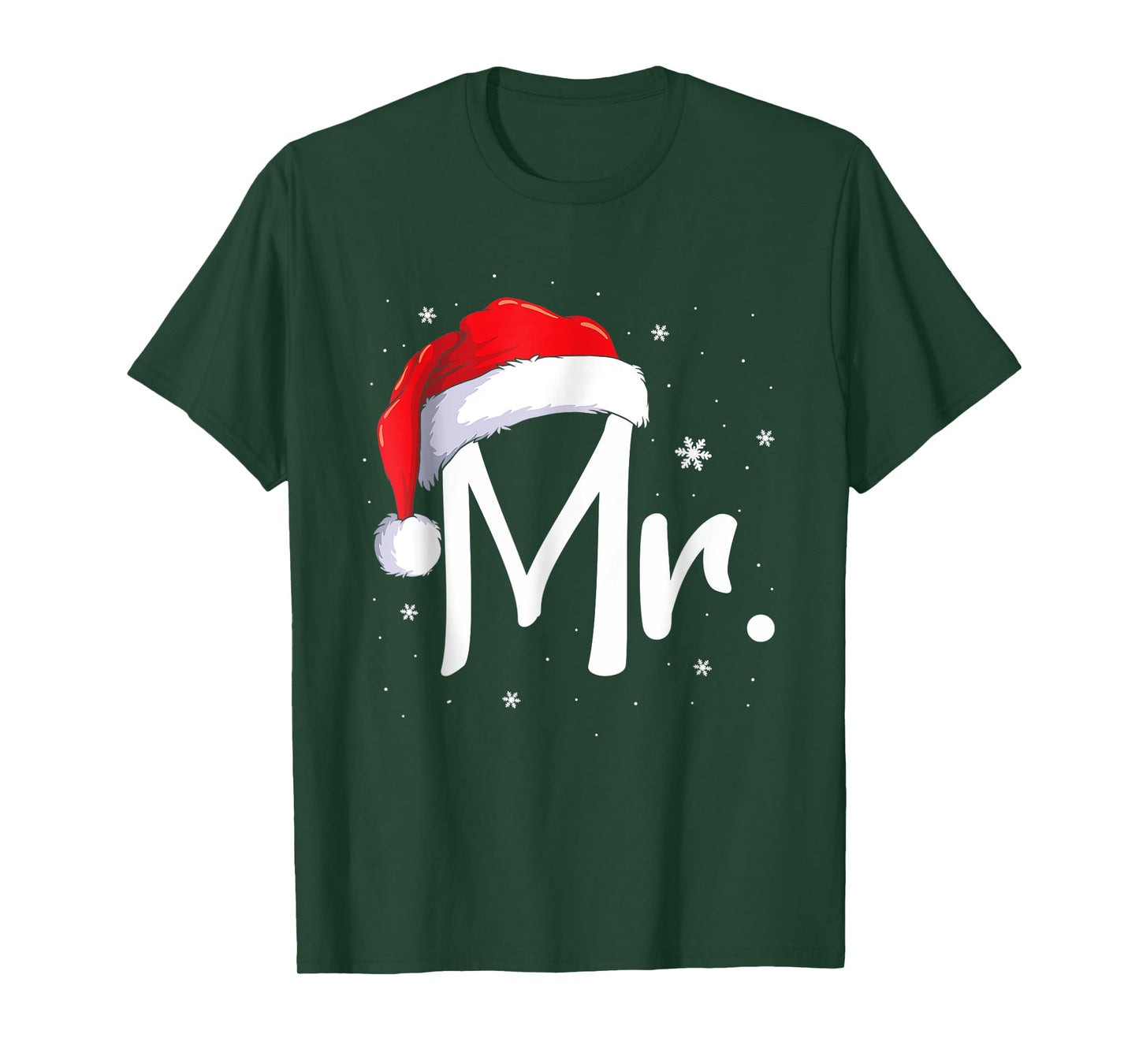 Mr and Mrs Claus Couples Matching Christmas Pajamas Santa T-Shirt
