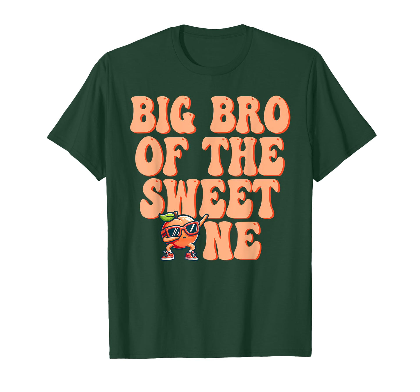 Big Brother of The Sweet One Peach 1st Birthday on Peach T-Shirt