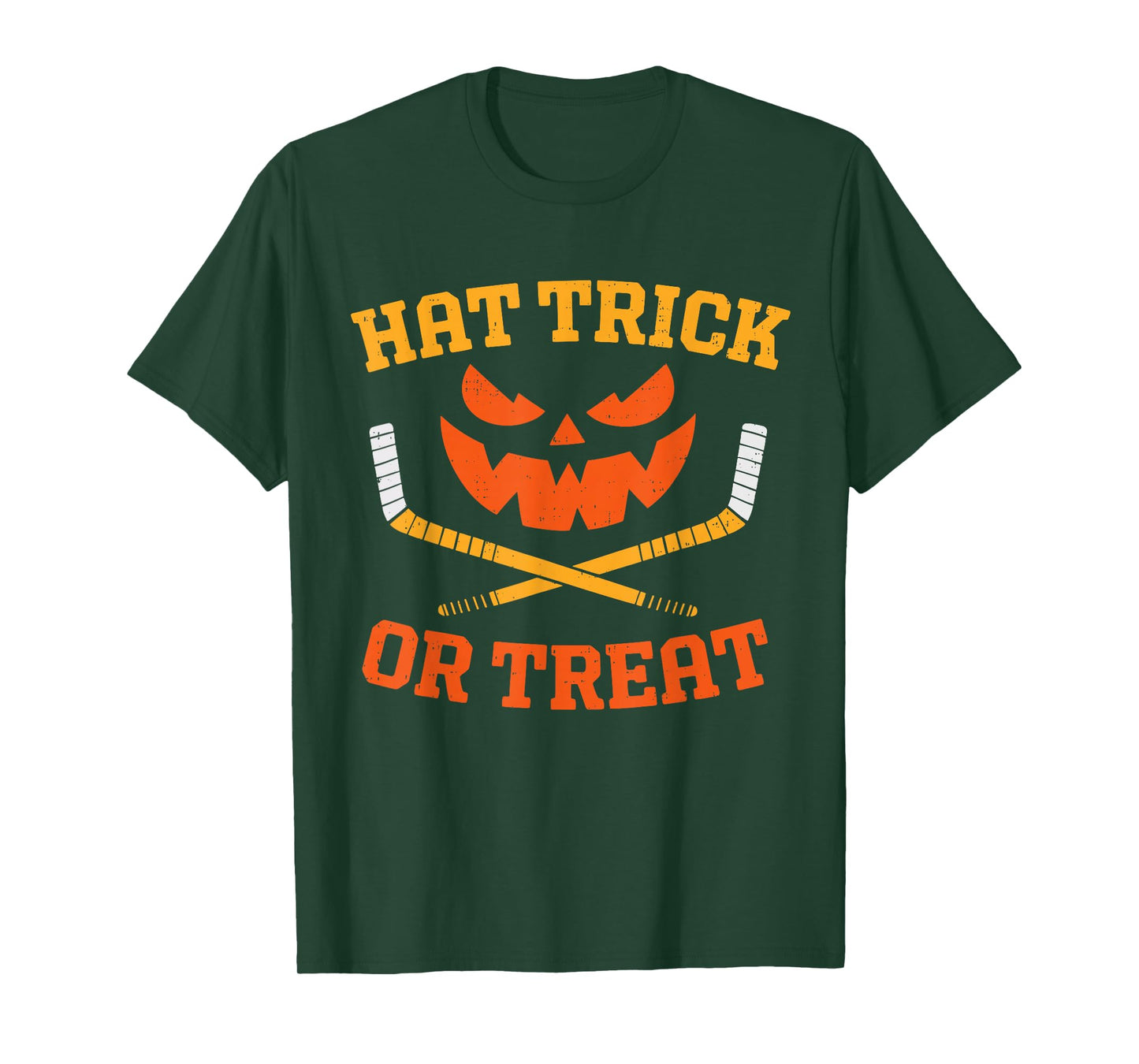 Funny Ice Hockey Pumpkin Halloween Mens Boys Teens Kids T-Shirt
