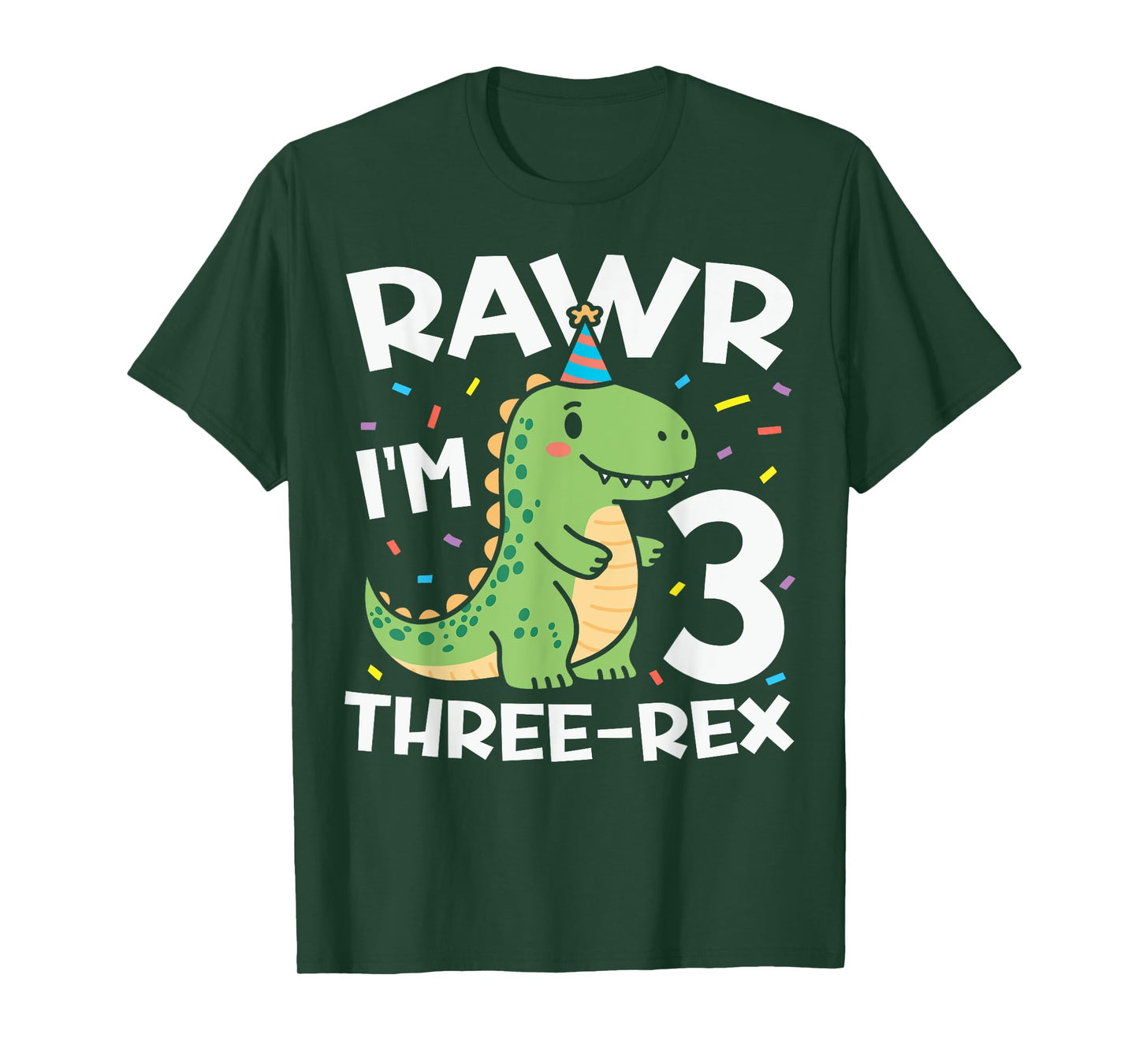Rawr I'm 3 Cute Three-Rex T-Rex 3rd Birthday Dinosaur Party T-Shirt