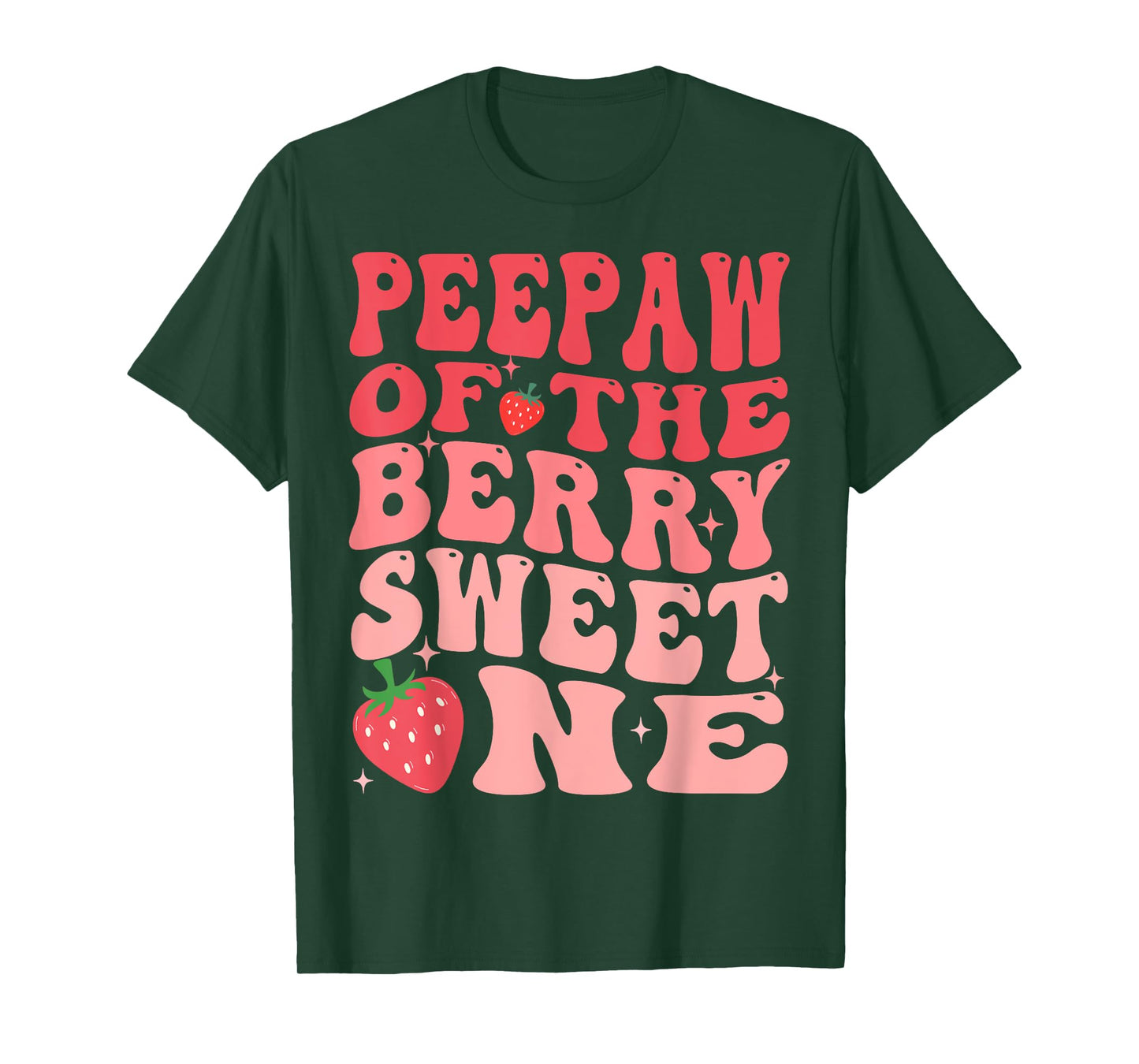 Peepaw Of The Berry Sweet One 1st Birthday Strawberry T-Shirt