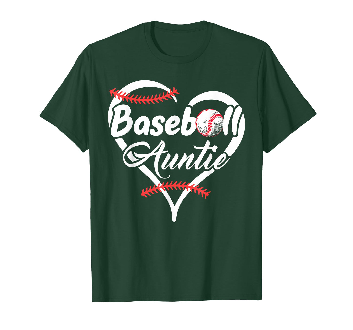 Baseball Aunt Heart Proud Baseball Auntie T-Shirt