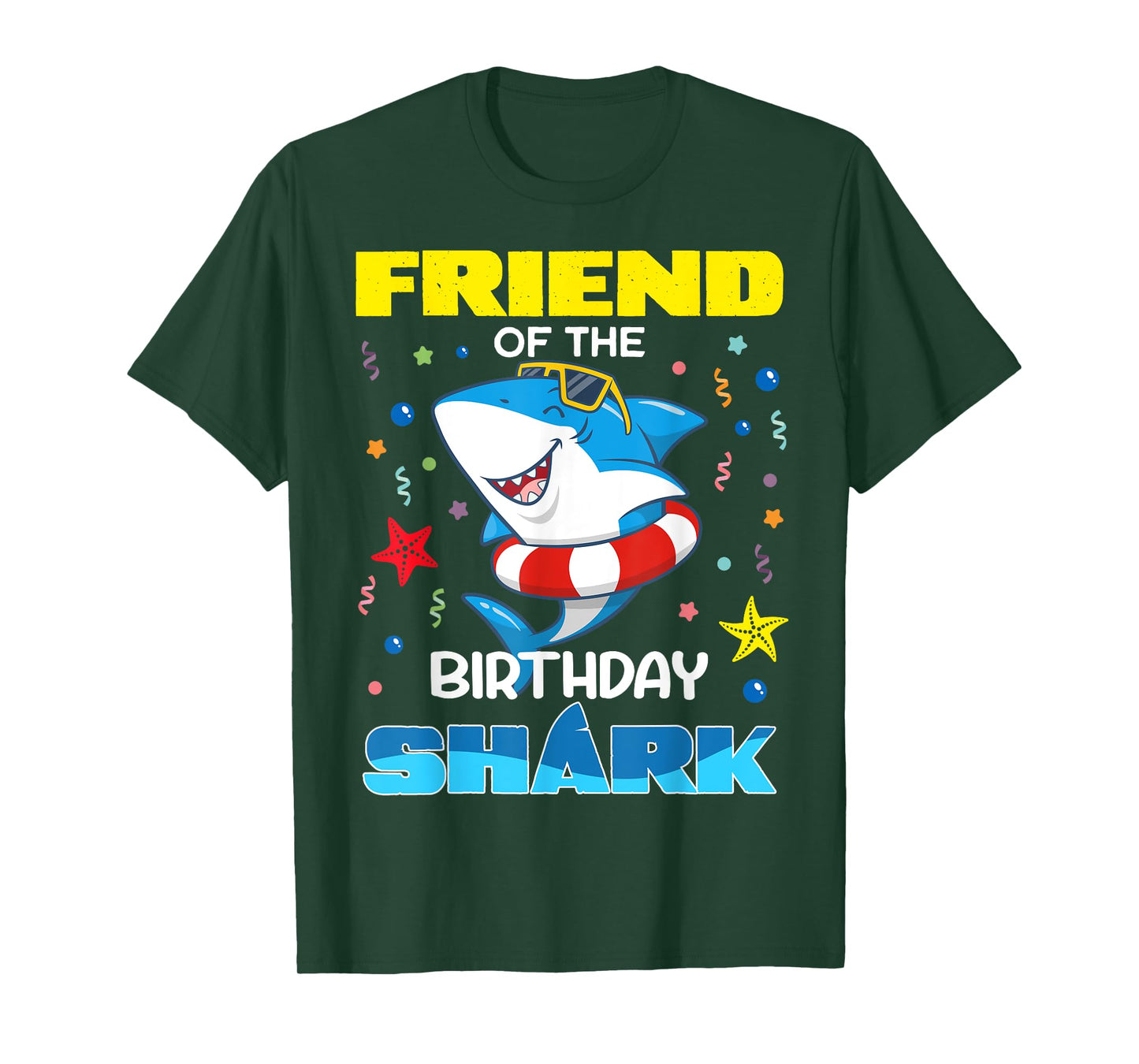 Friend Of The Birthday Shark Kids Party Family Matching T-Shirt