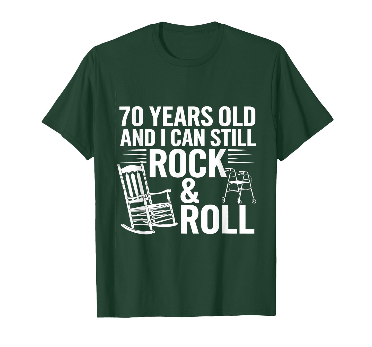 70 Years Old Funny Rock & Roll Birthday Humor Old Men Women T-Shirt