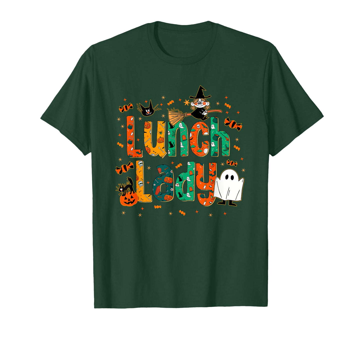 Halloween Lunch Lady Cafeteria Spooky Lunch Lady Halloween T-Shirt