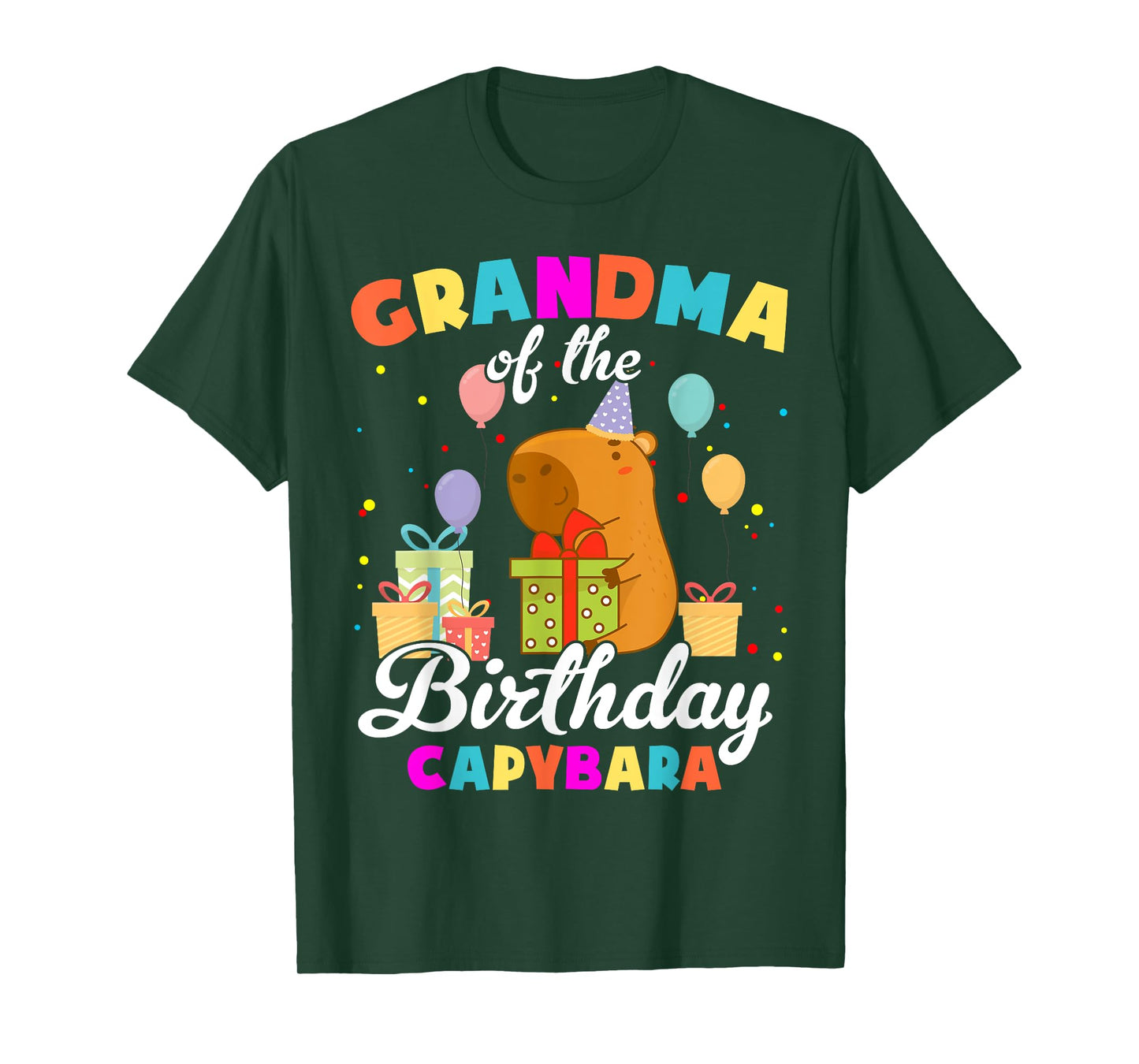 Grandma Of The Birthday Capybara Family Party T-Shirt