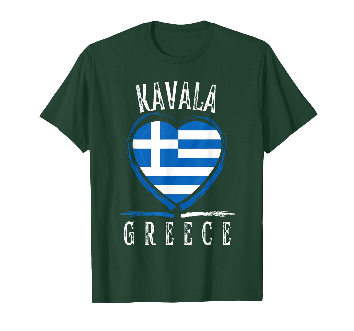 Greece Flag Heart Kavala City T-Shirt