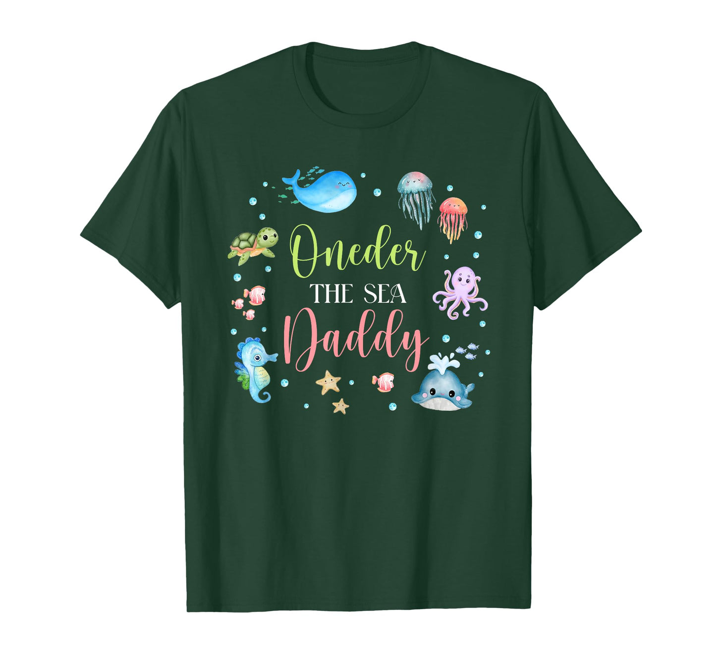 Daddy Under Sea Birthday Party Ocean Sea Animals Themed T-Shirt