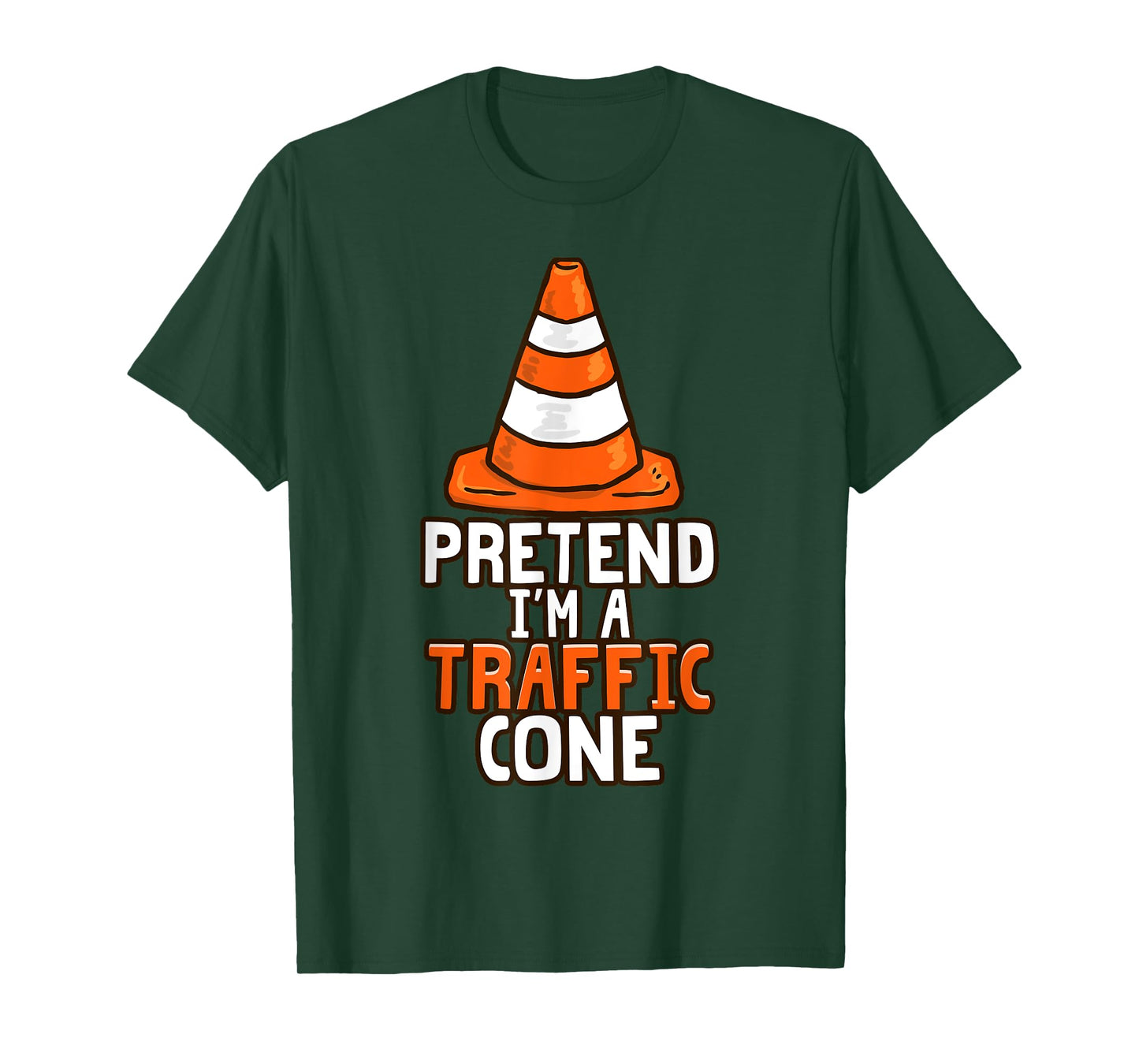 Retro I'm a Traffic Cone Lazy Halloween Costume Kids Adults T-Shirt