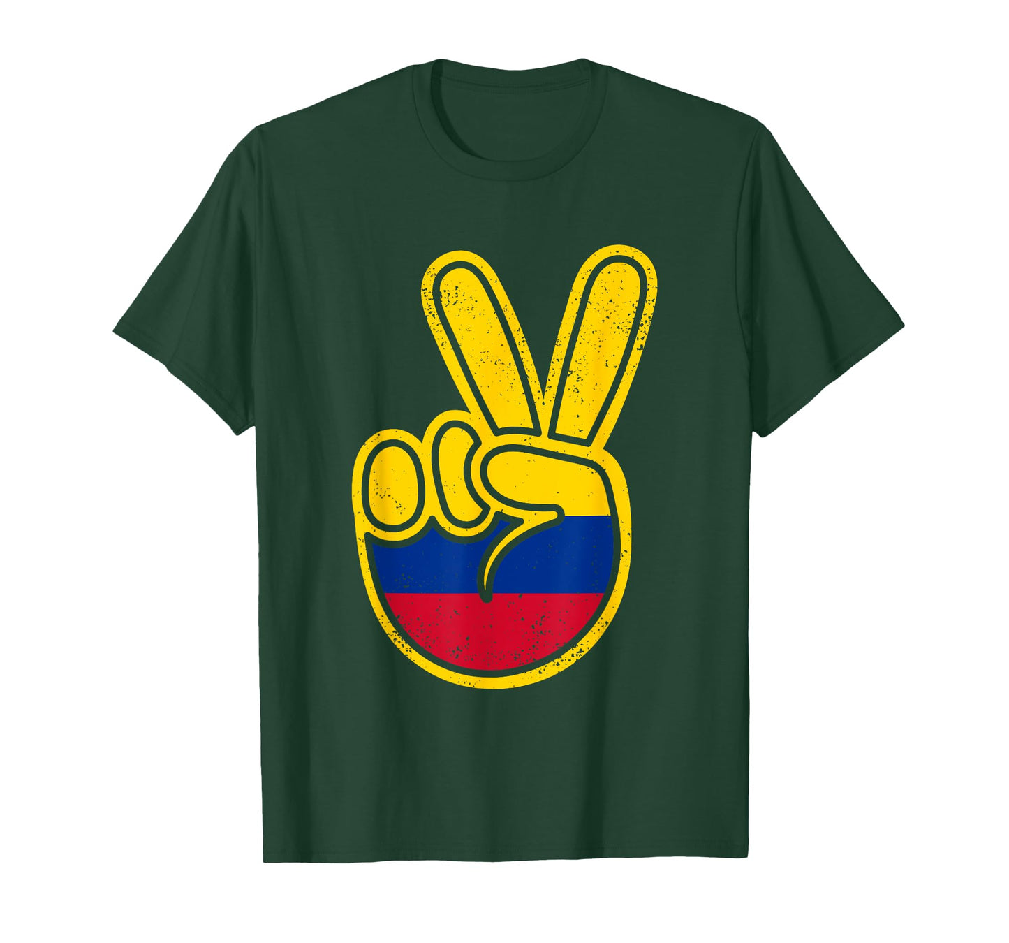 Colombia Flag Peace Sign Funny Colombian Retro Boys Toddler T-Shirt