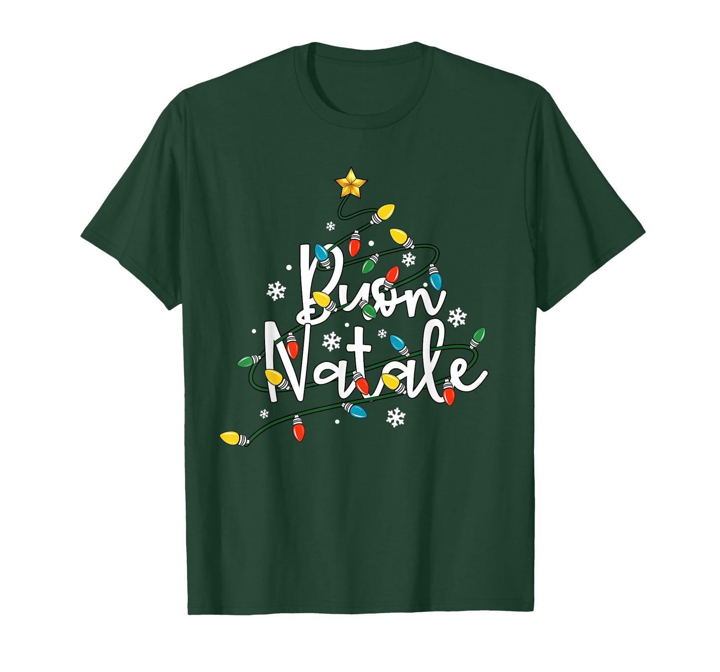 Buon Natale Italian Family Merry Christmas Tree Lights T-Shirt