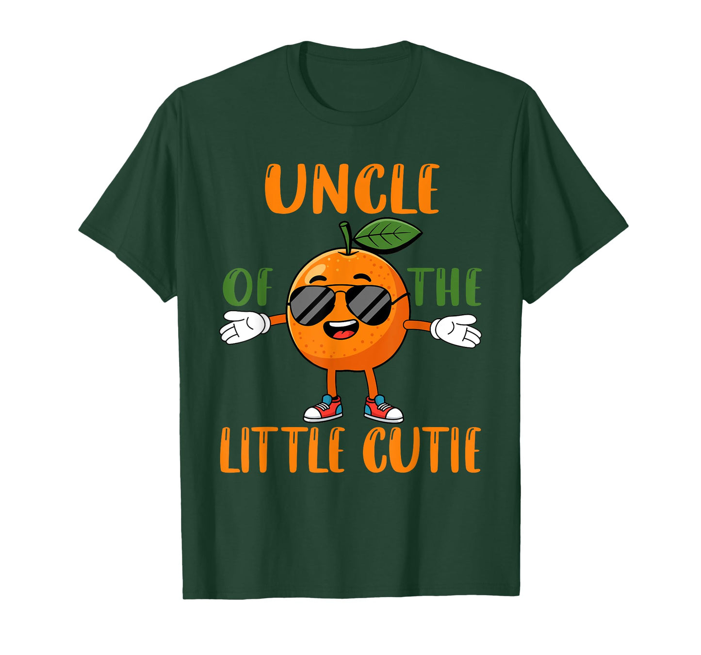 Uncle of Little Cutie Baby Shower Orange 1st Birthday T-Shirt