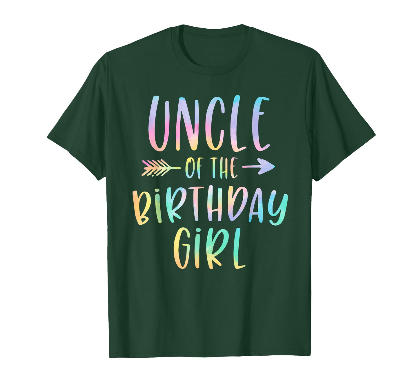 Uncle of the Birthday Girl Tie Dye Colorful Bday T-Shirt