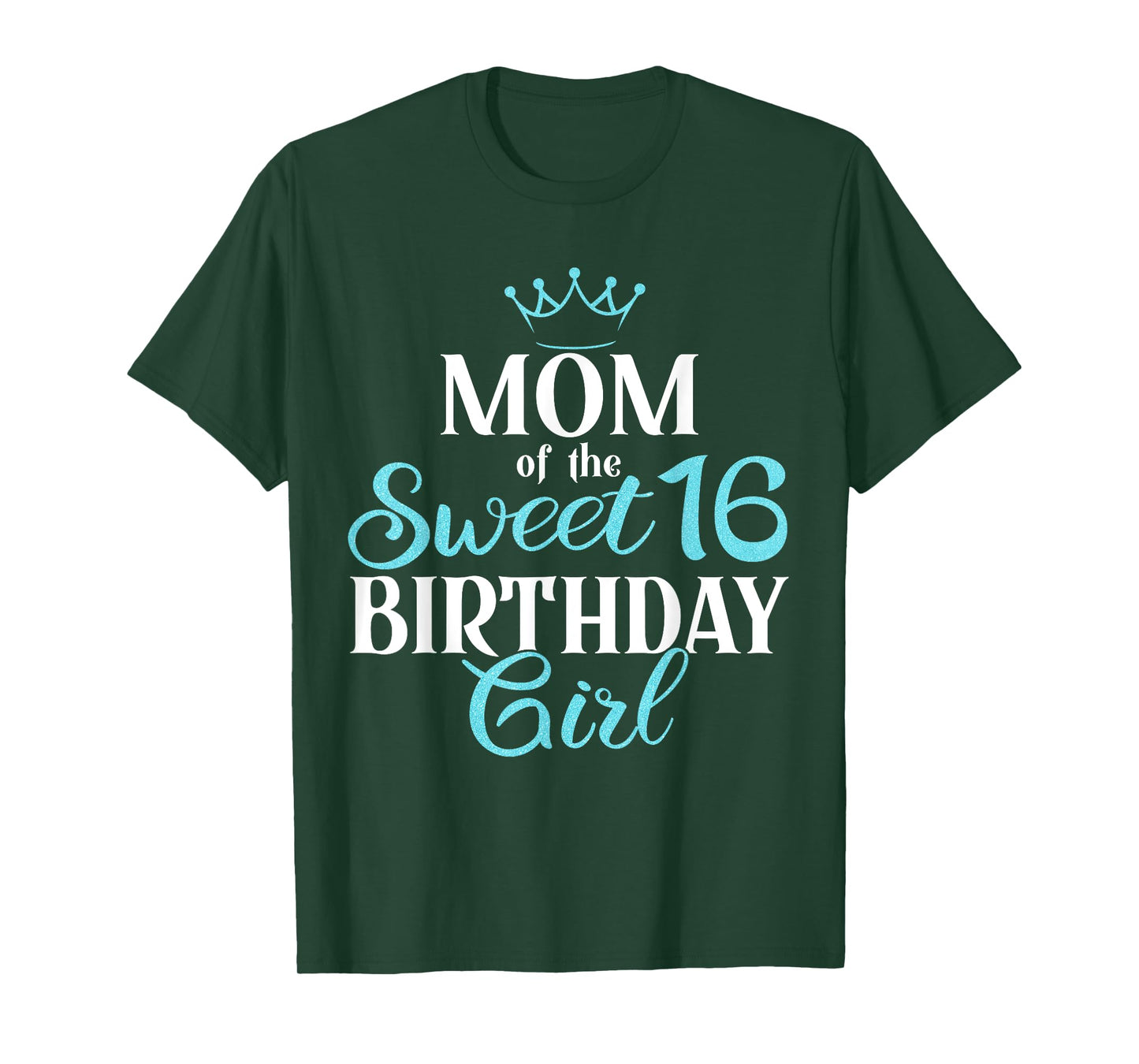 Mom Of Sweet 16th Birthday Sixteen Squad Bday Party Blue T-Shirt