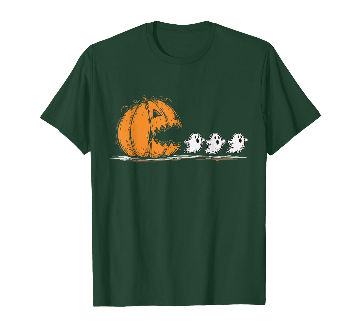Halloween Pumpkin Chasing Ghost T-Shirt