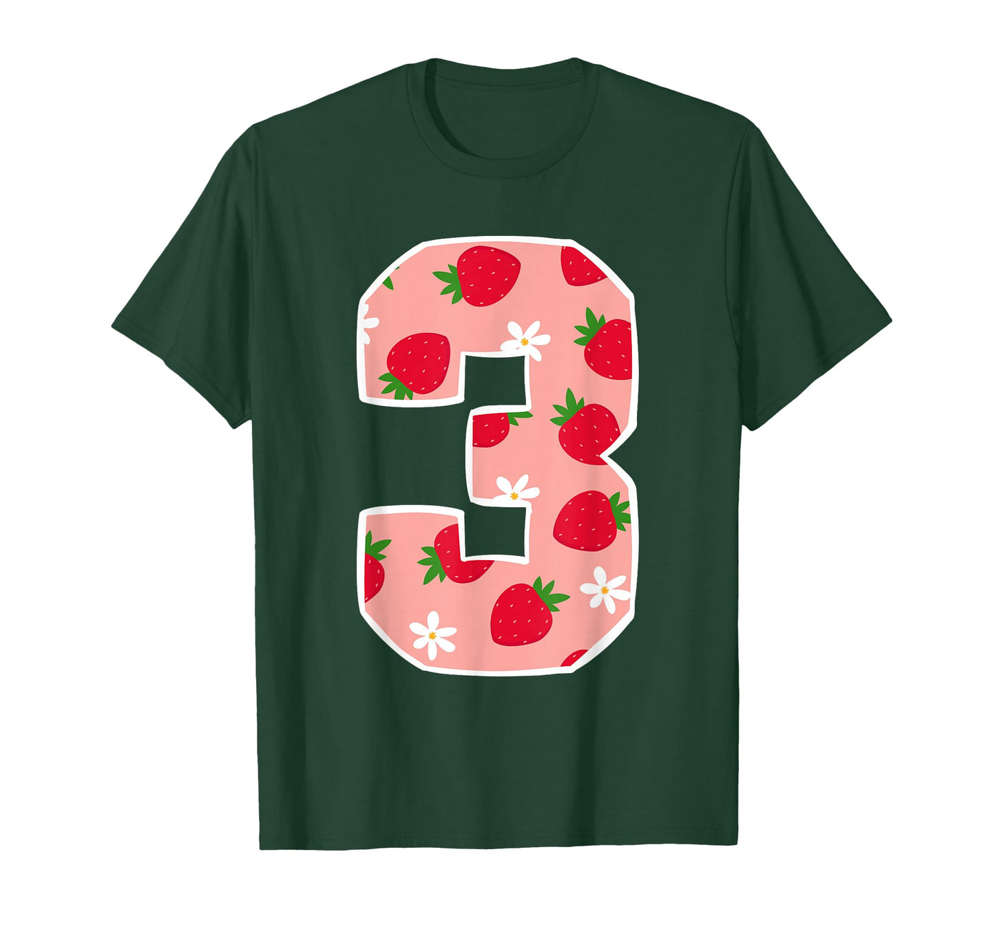 3 Years Old Girl 3rd Birthday Strawberry Lover Berry Sweet T-Shirt