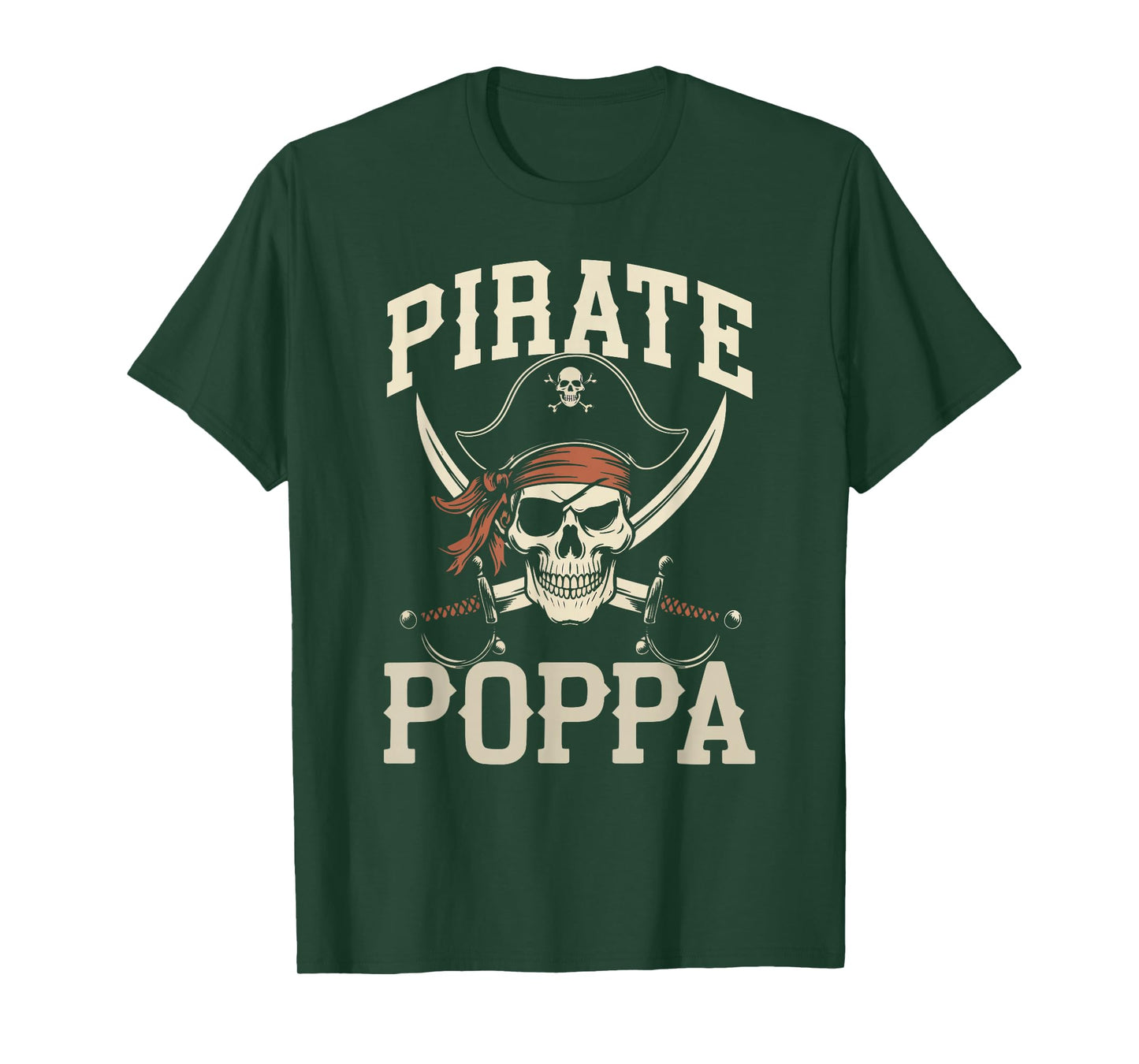 Pirate Poppa Funny Captain Matching Halloween Costume T-Shirt