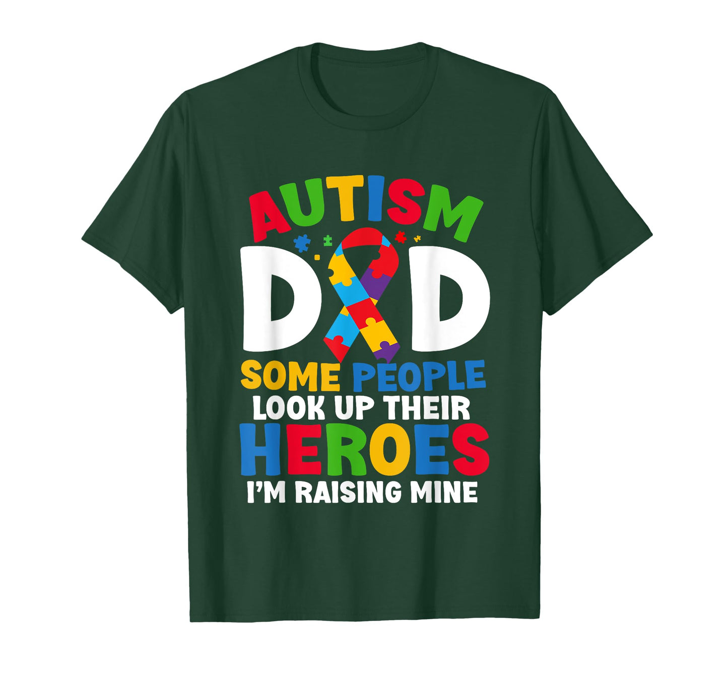 Autism Dad Puzzle Ribbon Proud Son Hero Autism Awareness T-Shirt