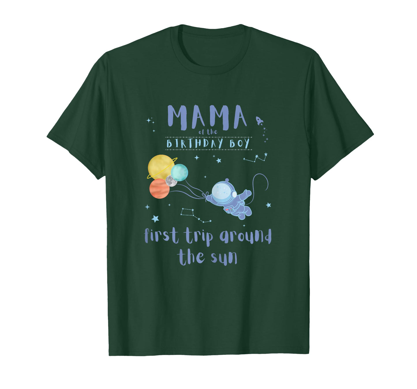 Mama Mom 1st Birthday First Trip Around The Sun Space Bday T-Shirt