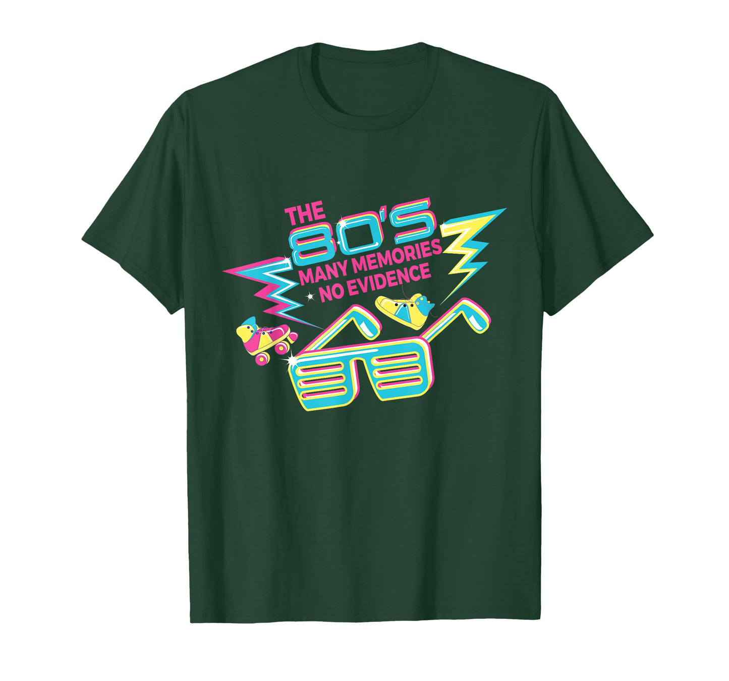 The 80s Many Memories No Evidence Nostalgia Retro Birthday T-Shirt