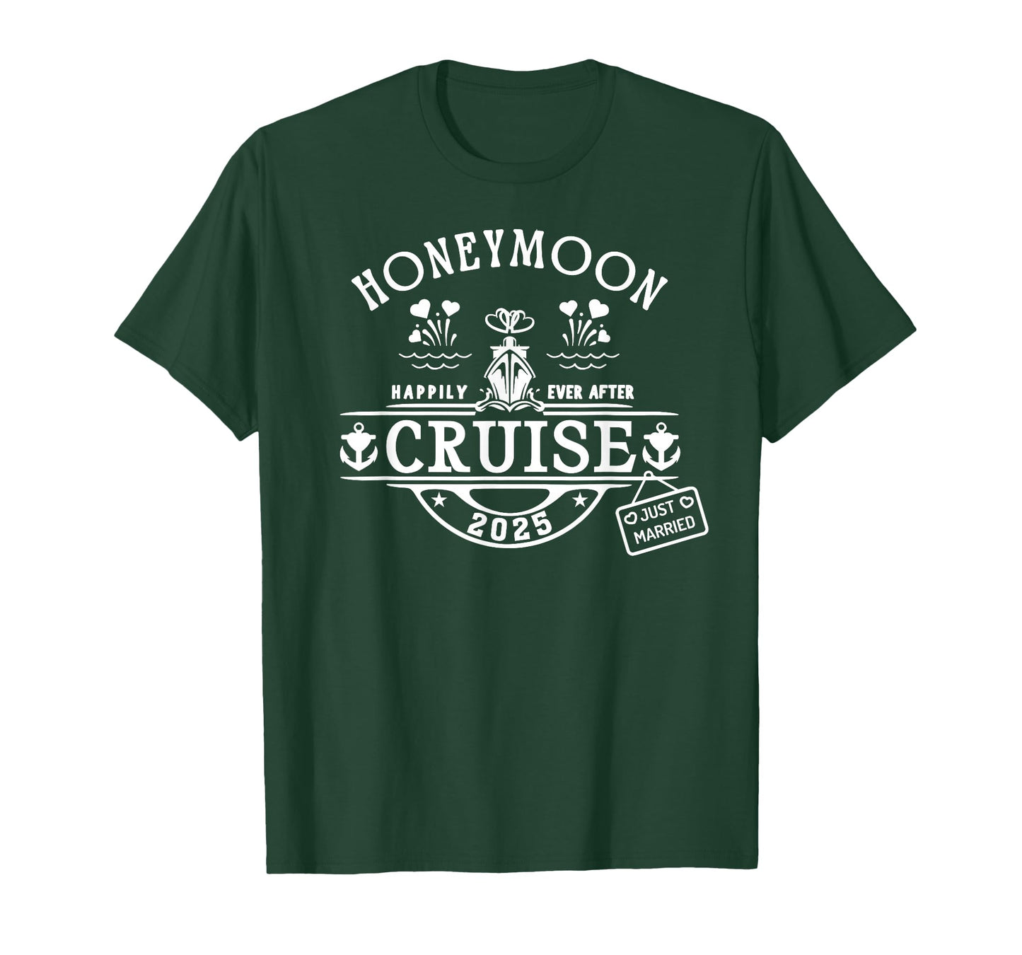 Honeymoon Cruise 2025 Bride And Groom Newlywed Cruising T-Shirt