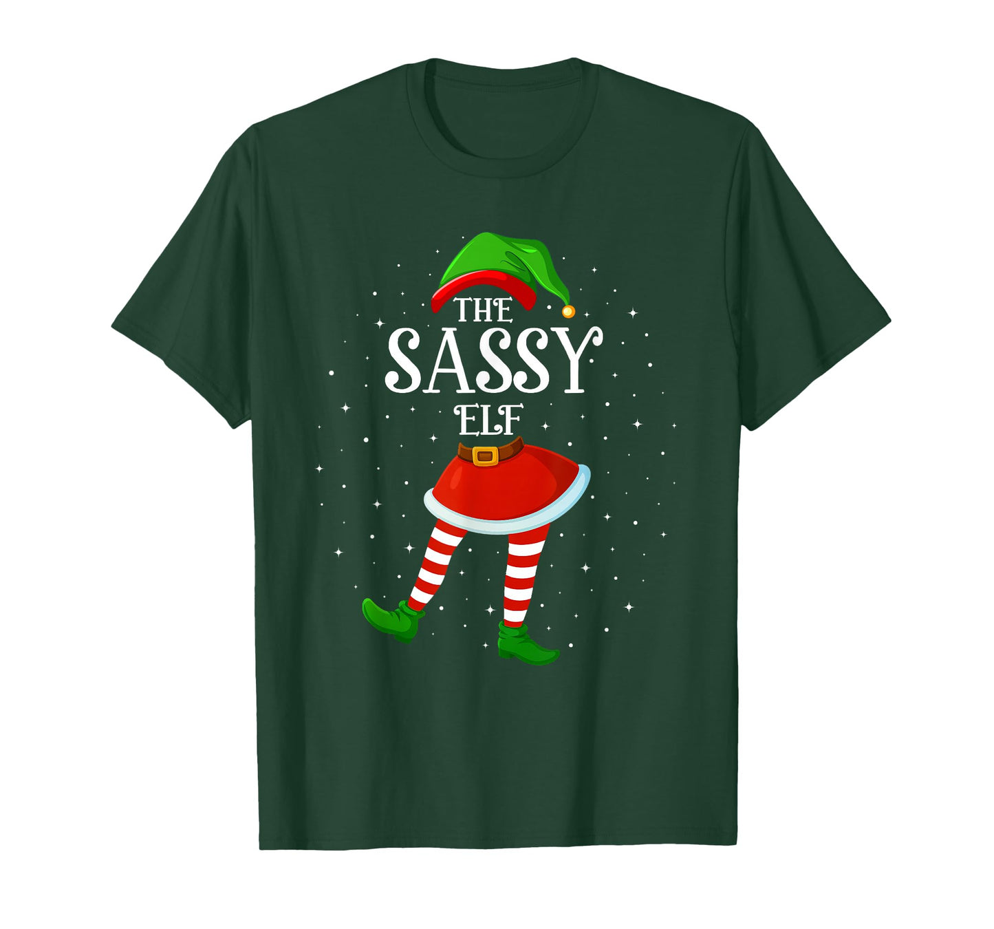 Xmas Family Matching Women Girls The Sassy Elf Christmas T-Shirt