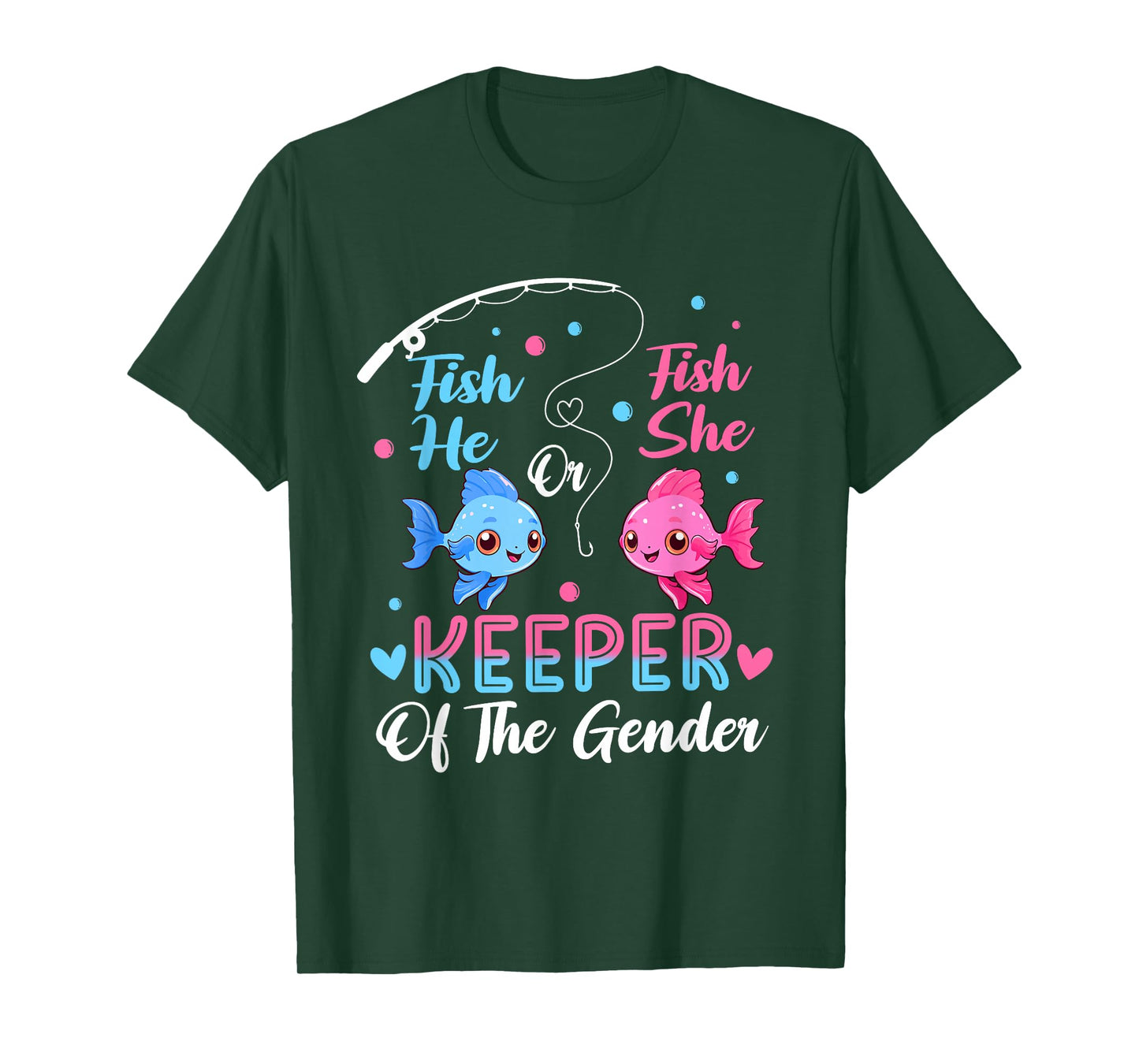 Keeper Of The Gender Fish He Or Fish Gender Reveal Party T-Shirt