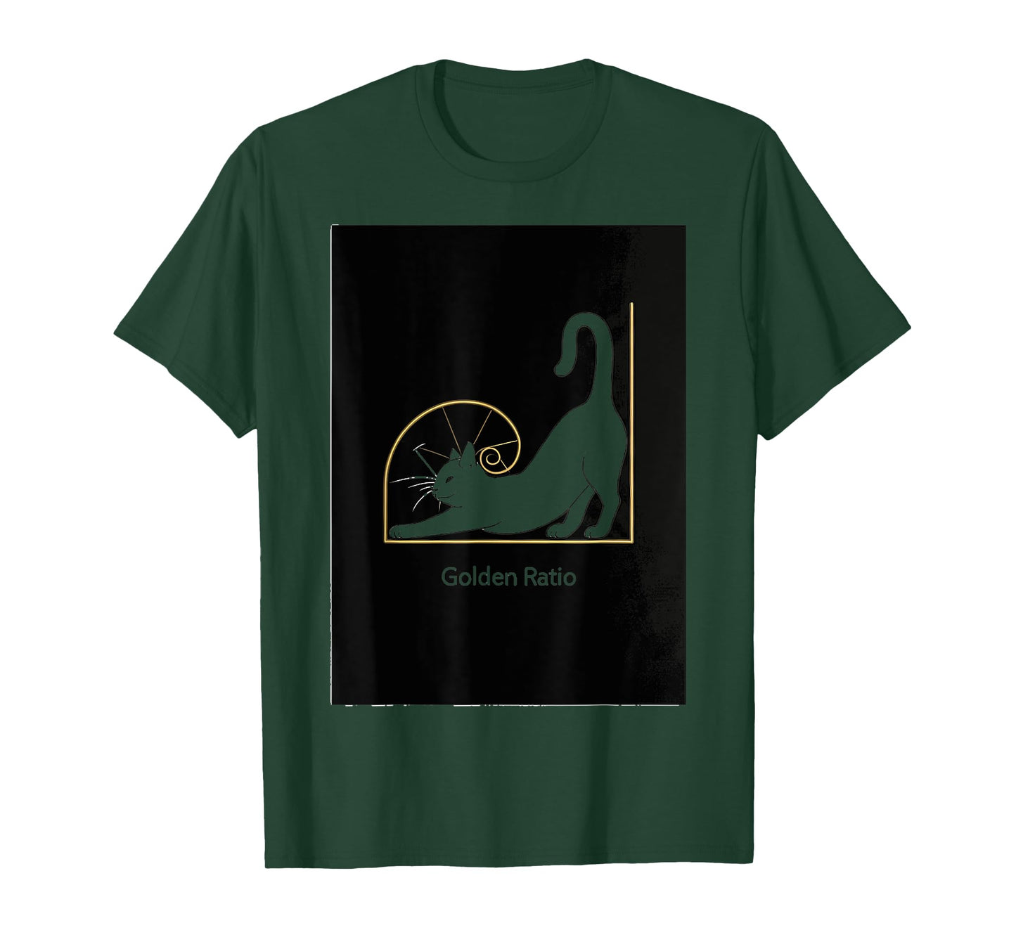 Cat Fibonacci Spiral Sacred Geometry Ratio Mathematicians T-Shirt