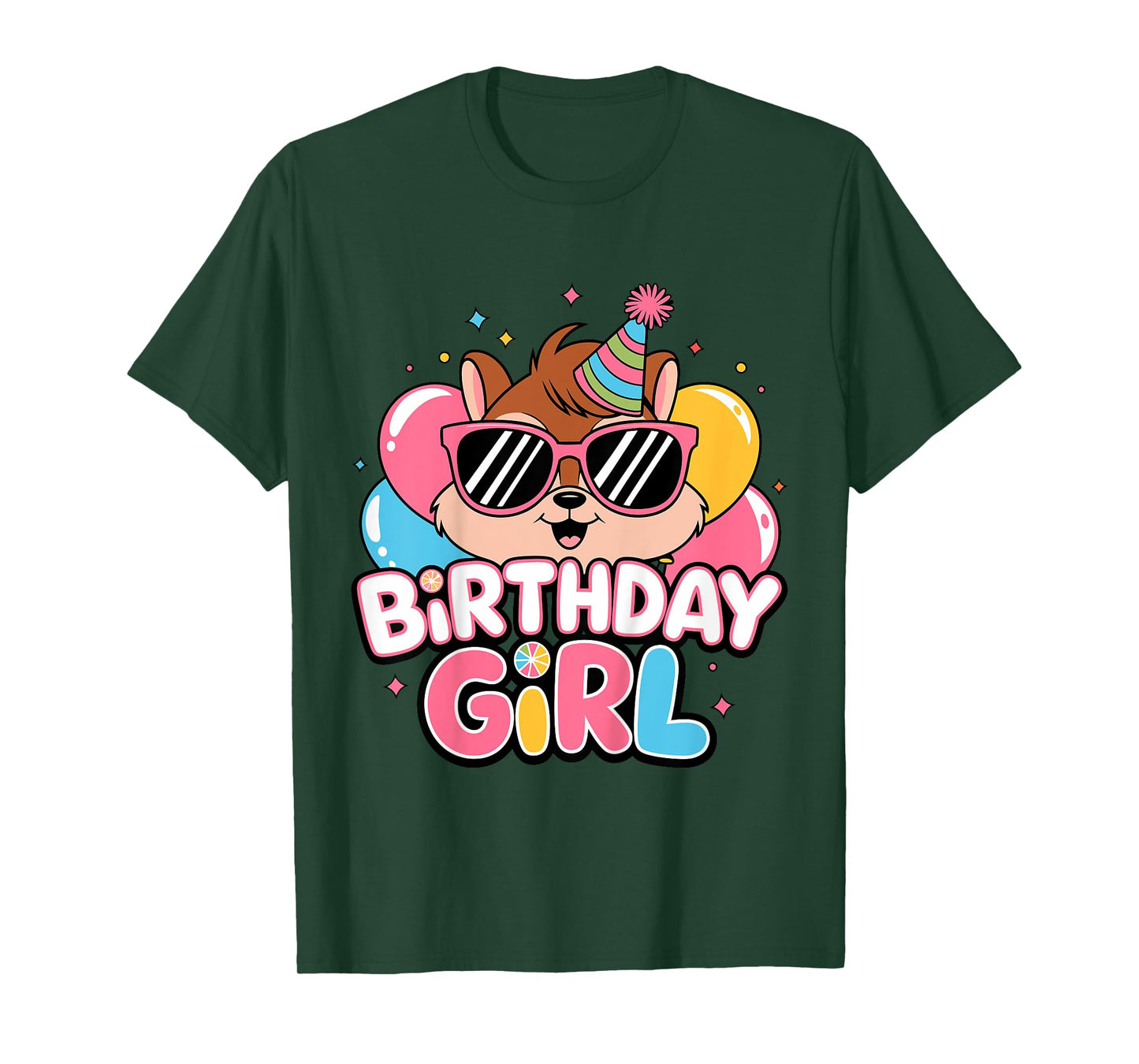 Birthday Girl Chipmunk Kids T-Shirt