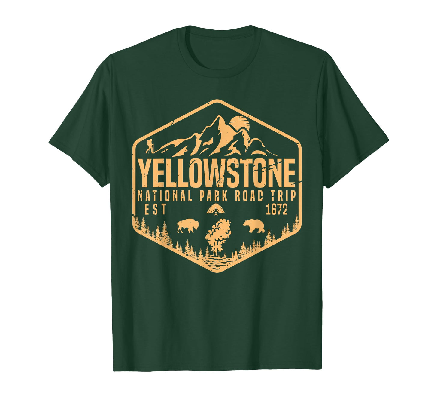 Yellowstone National Park Souvenir Family Road Trip Hiking T-Shirt