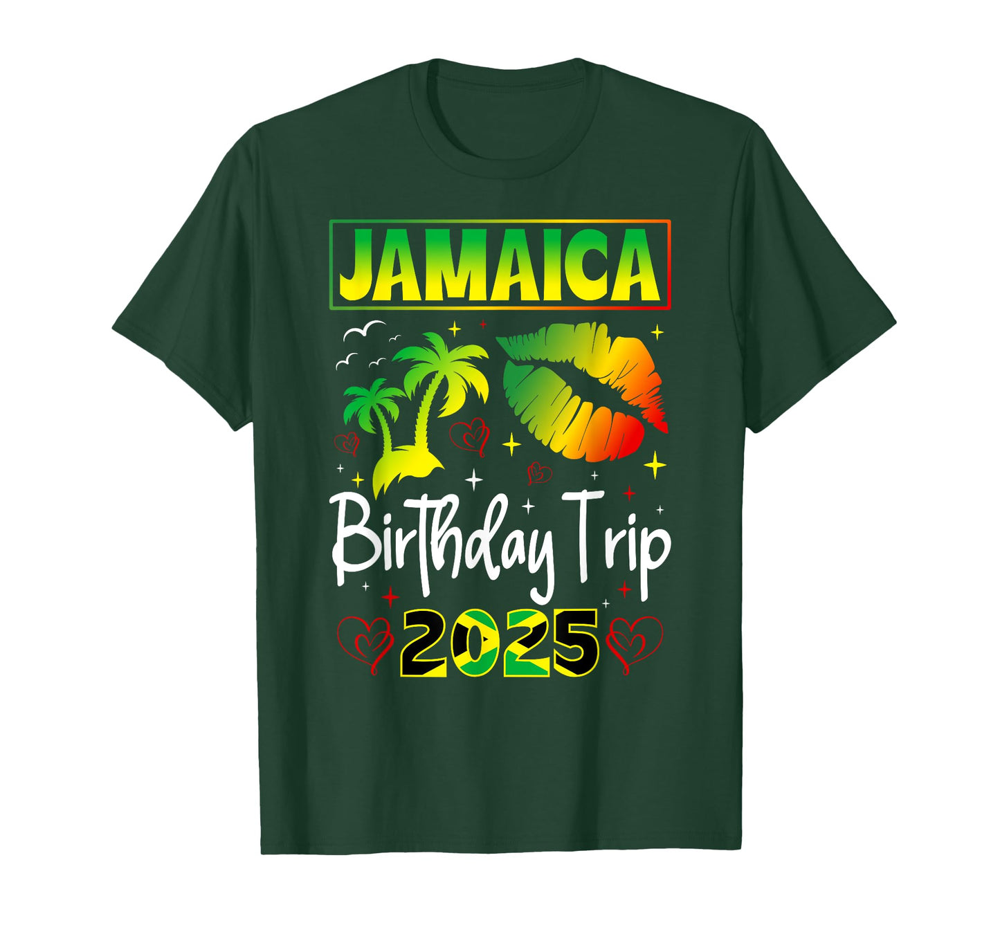 Jamaica Birthday Trip 2025 Funny Family Matching T-Shirt